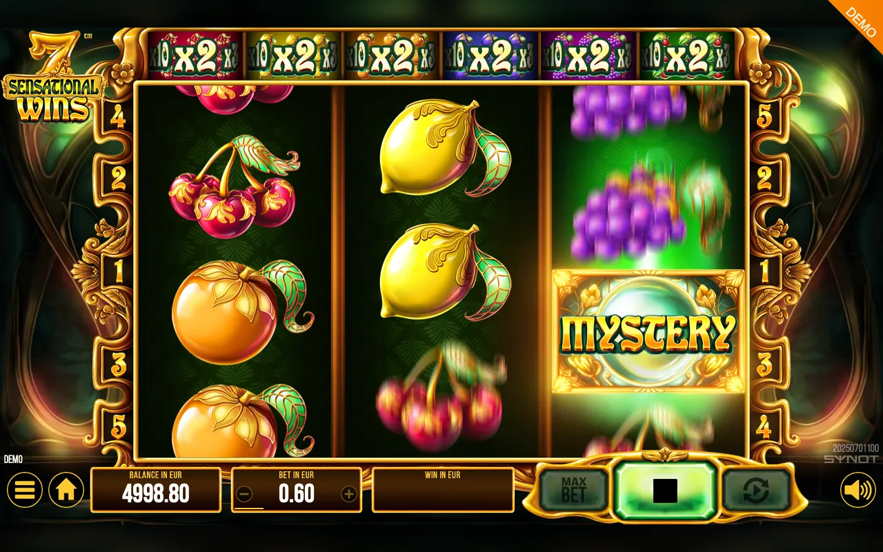 7 Sensational Wins slot gameplay screenshot 1