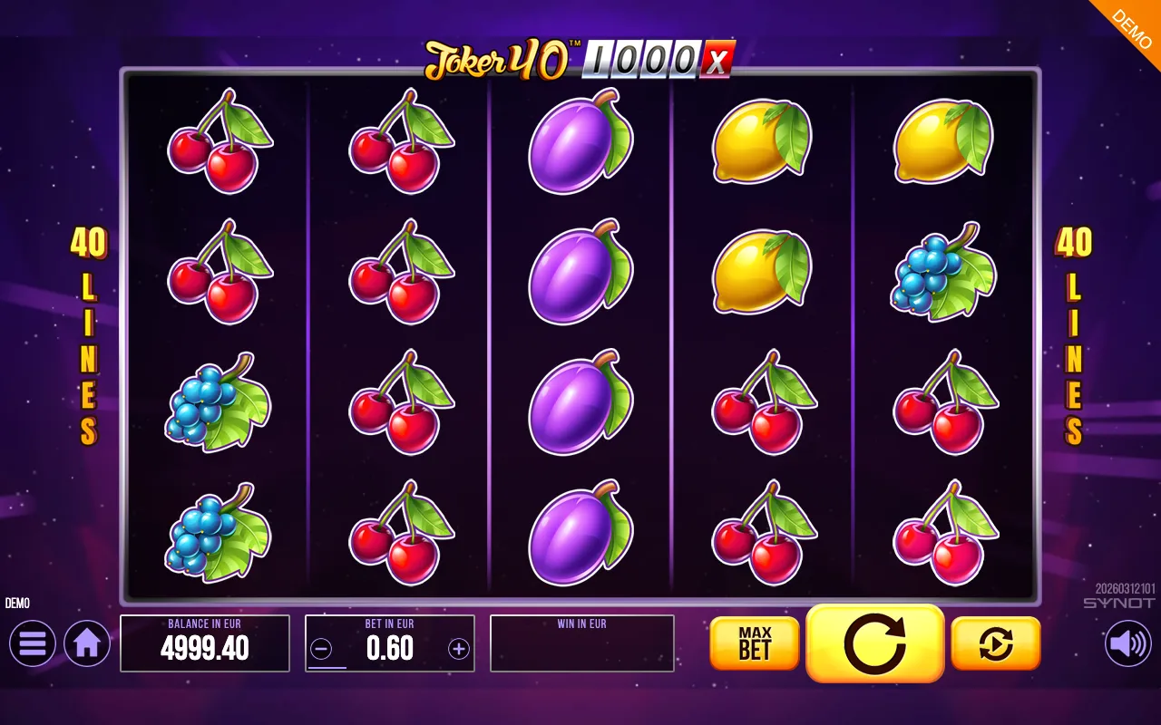 Joker 40 1000 slot gameplay screenshot 1