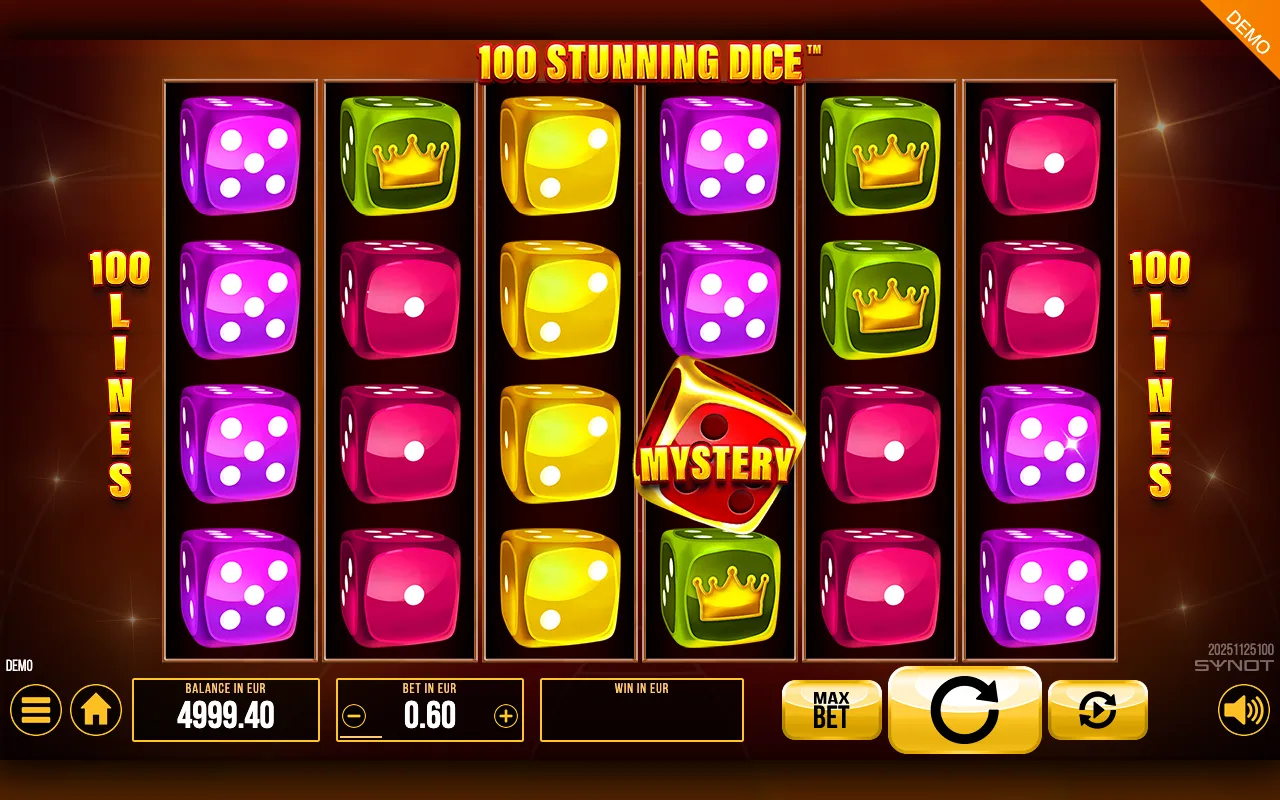 100 Stunning Dice slot gameplay screenshot 1