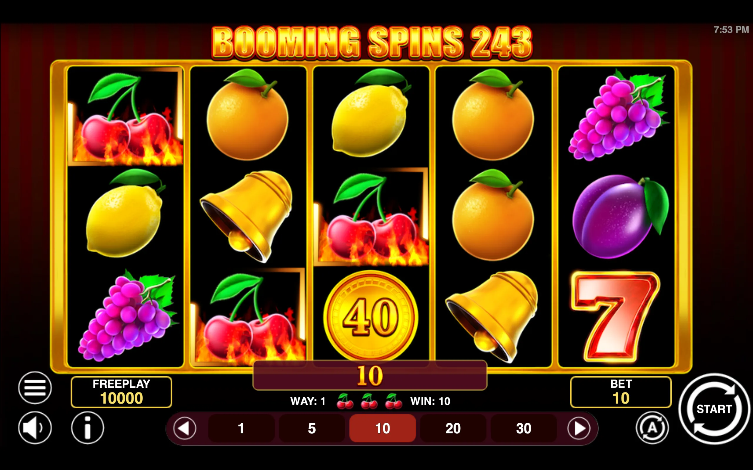 Booming Spins 243 slot gameplay screenshot 1
