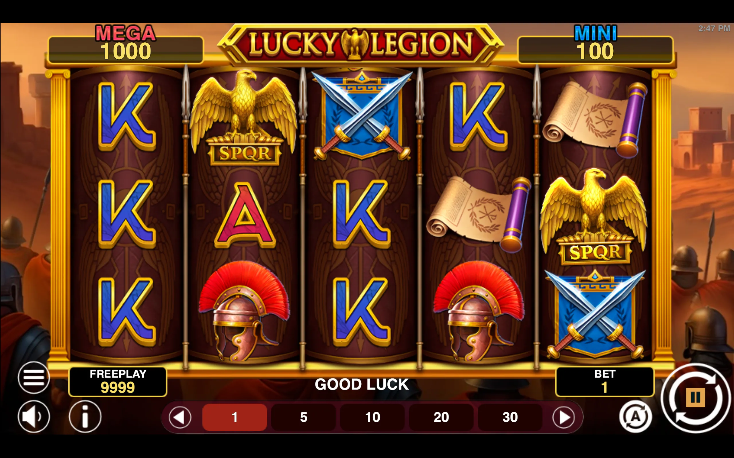 Lucky Legion Hold & Win slot gameplay screenshot 1