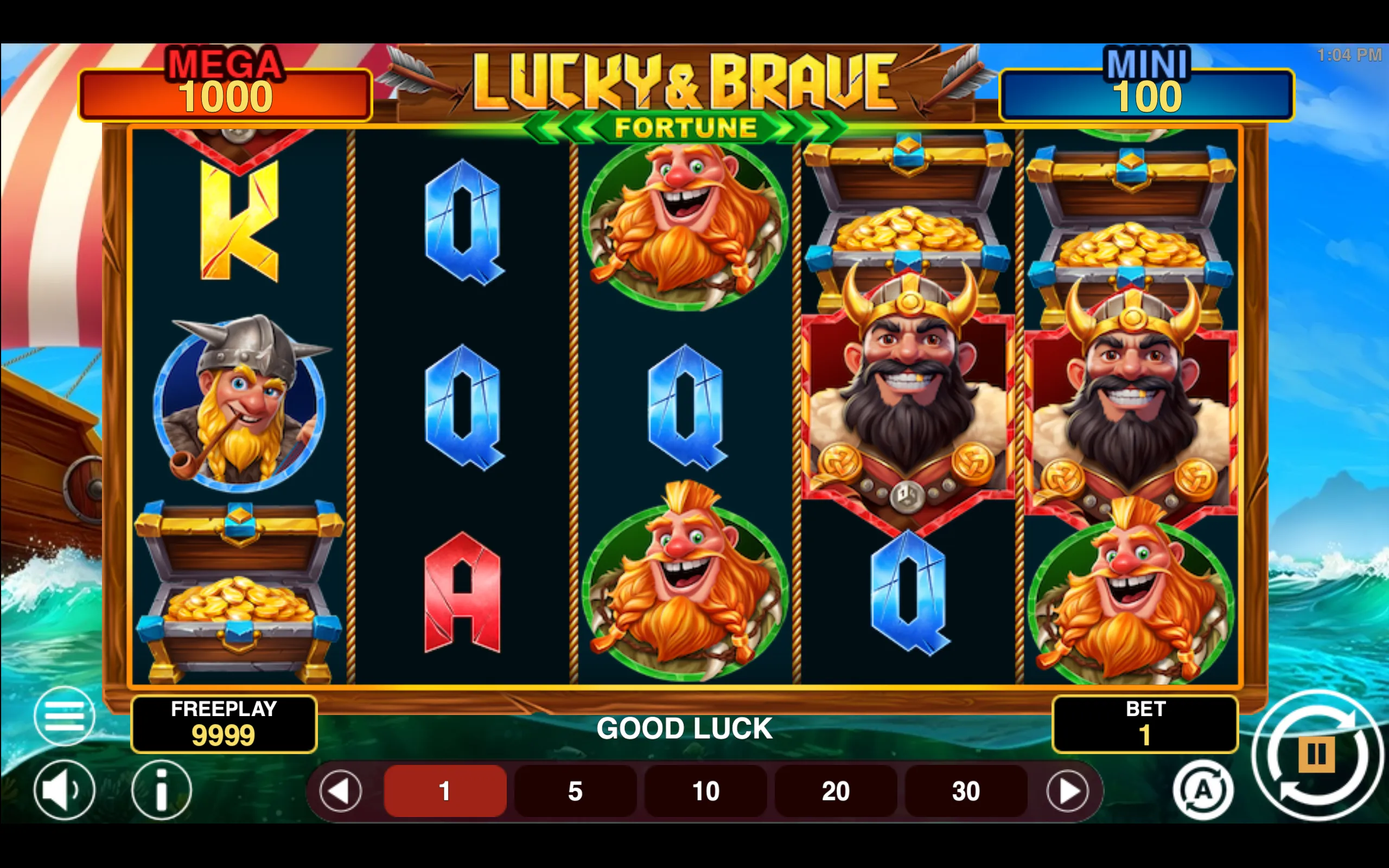 Lucky & Brave Fortune slot gameplay screenshot 1