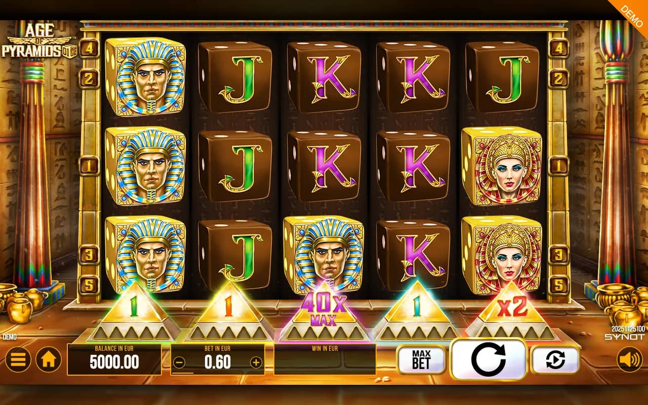 Age of Pyramids Dice slot gameplay screenshot 1