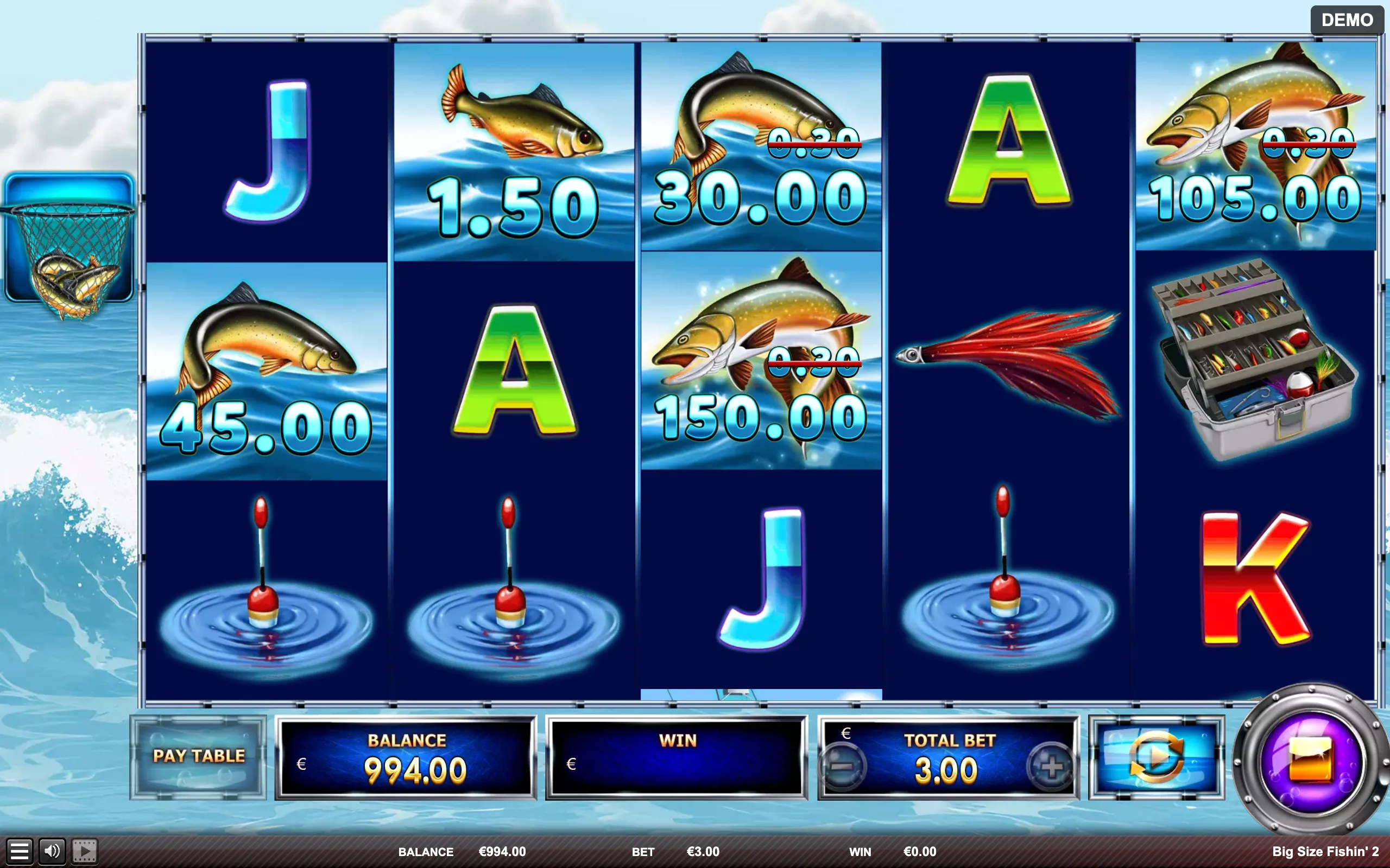 Big Size Fishin' 2 slot gameplay screenshot 1