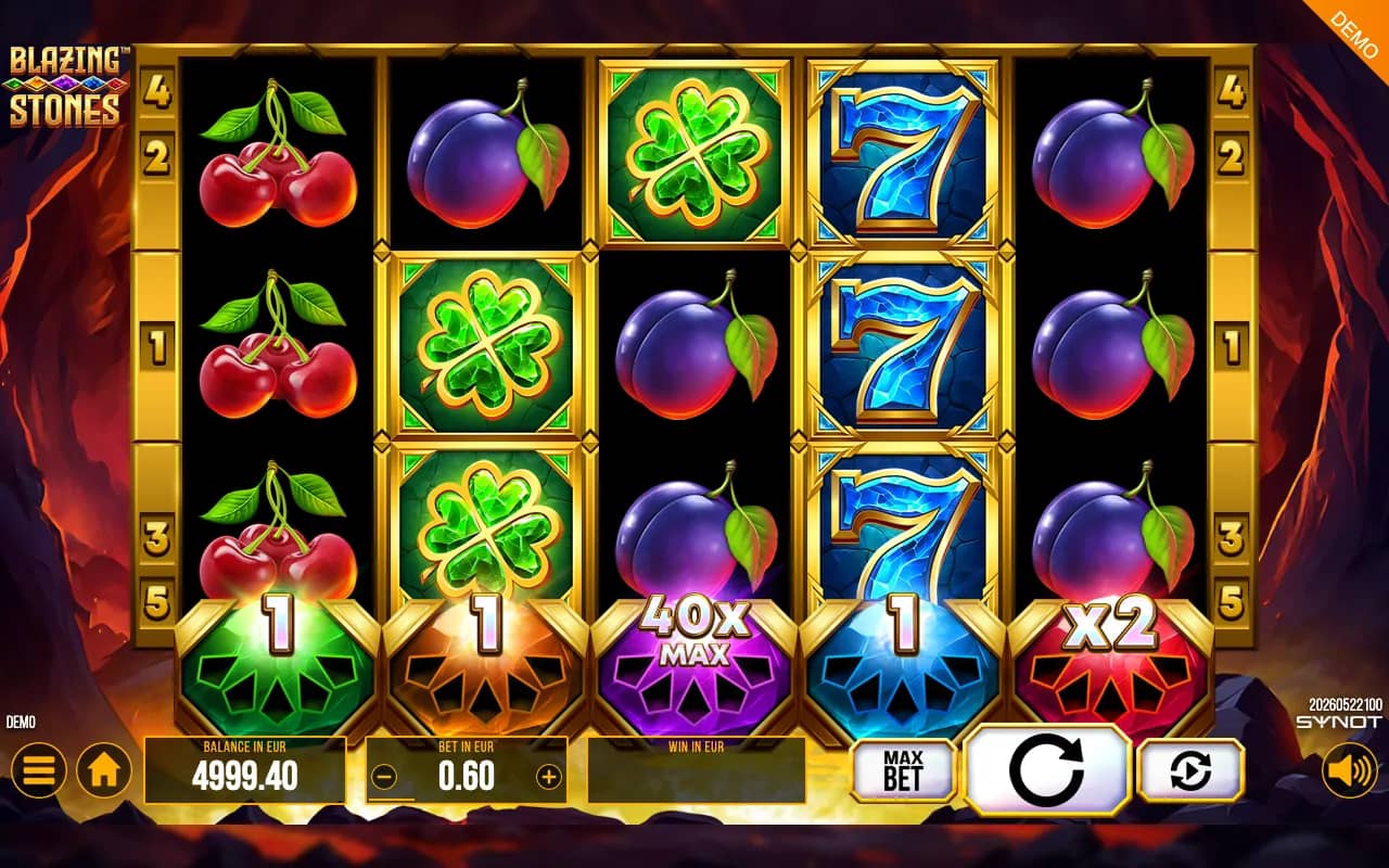 Blazing Stones slot gameplay screenshot 1