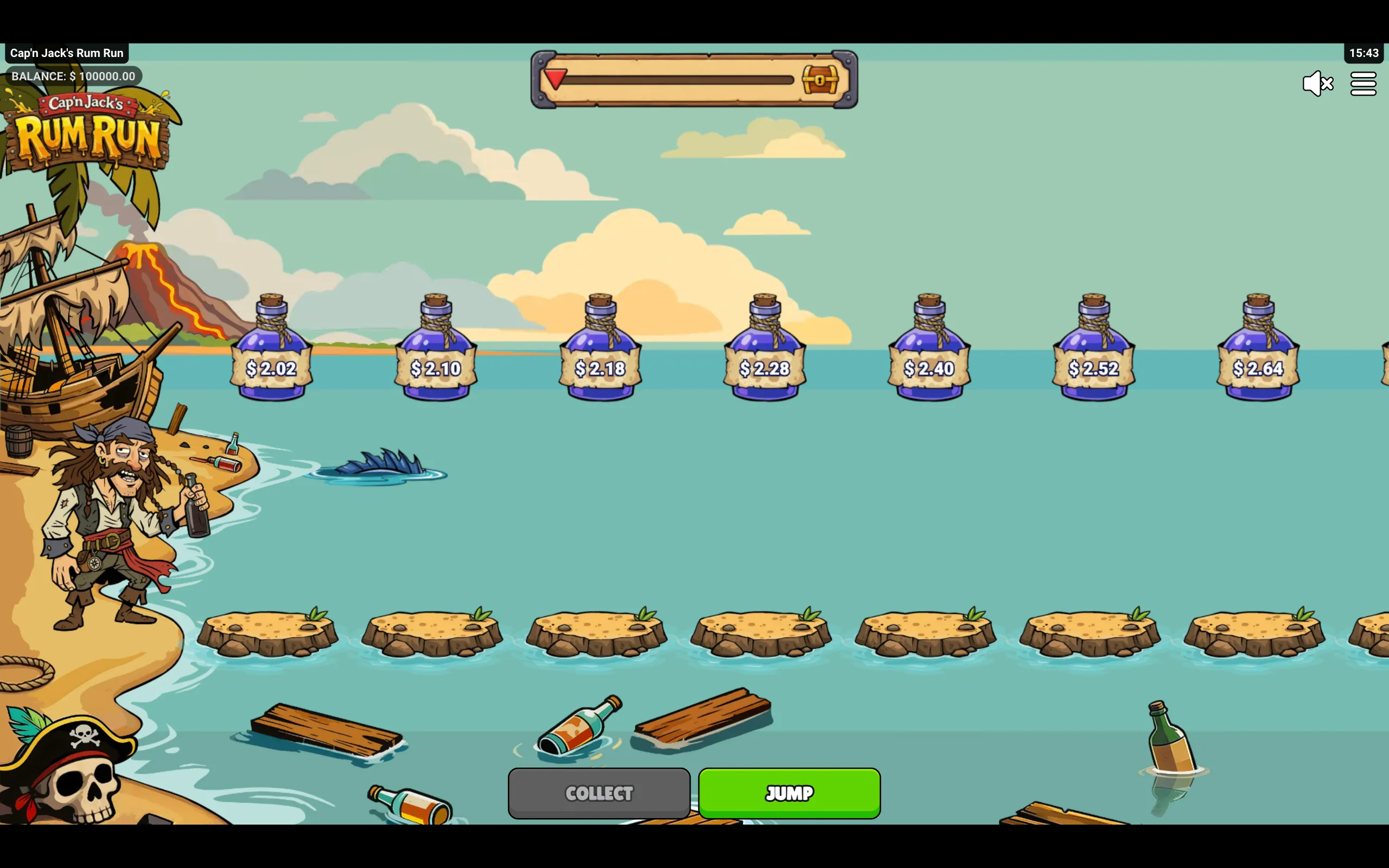 Cap'n Jack's Rum Run slot gameplay screenshot 1