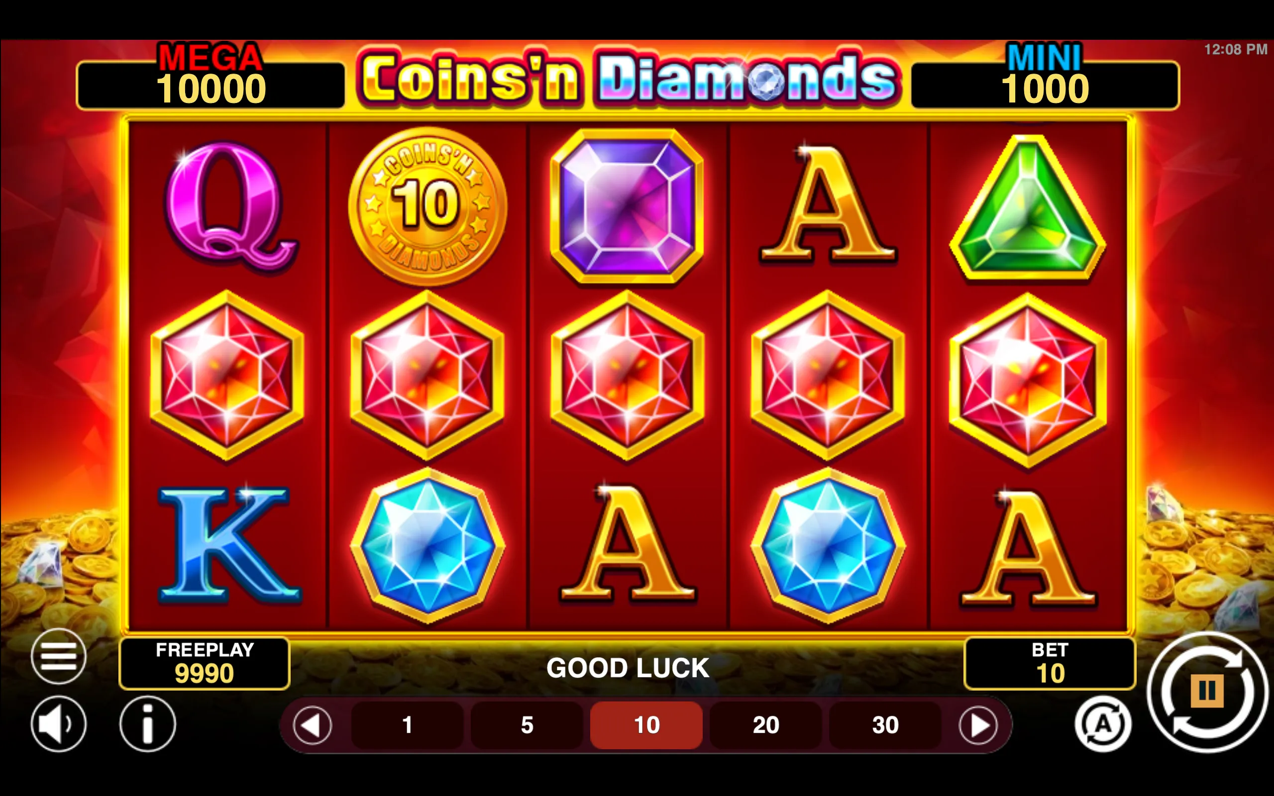 Coins'n Diamonds Fortune slot gameplay screenshot 1