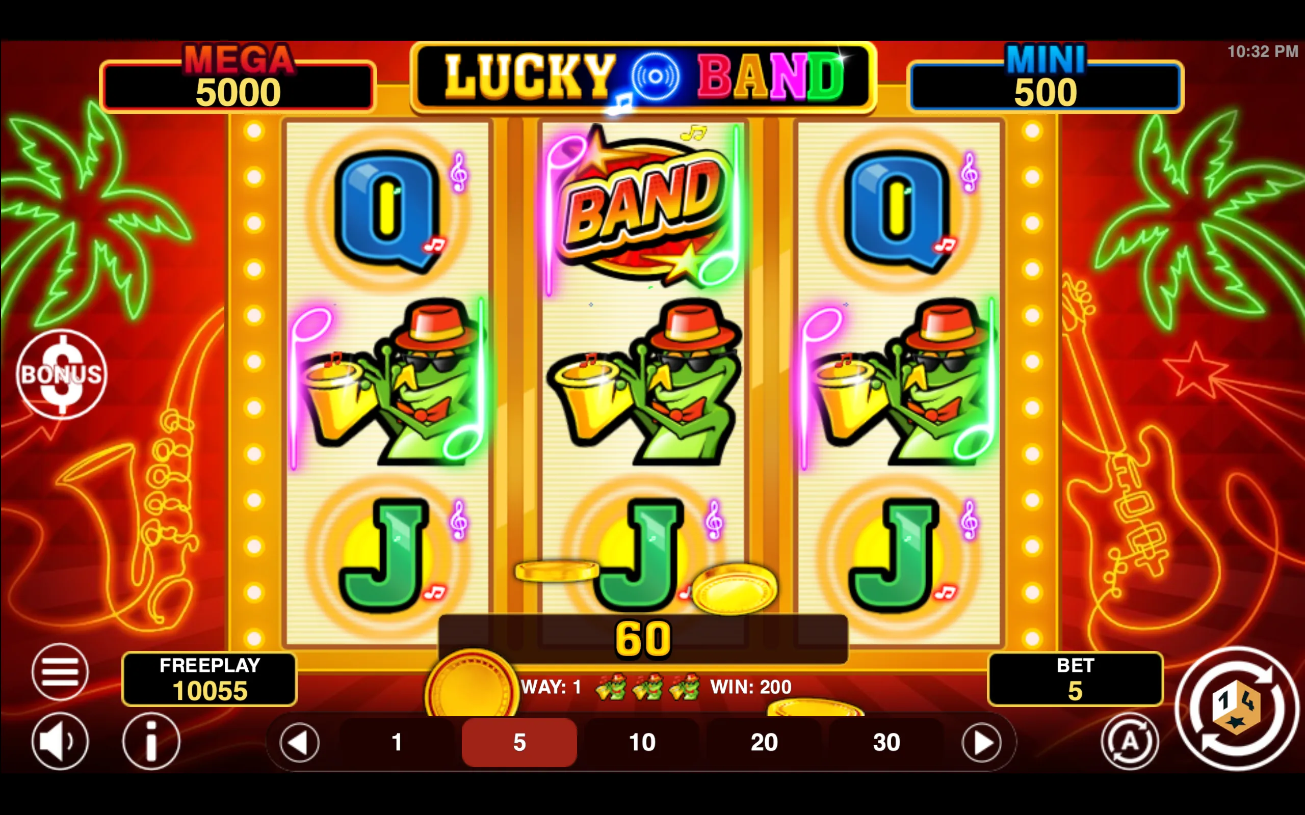 Lucky Band slot gameplay screenshot 1