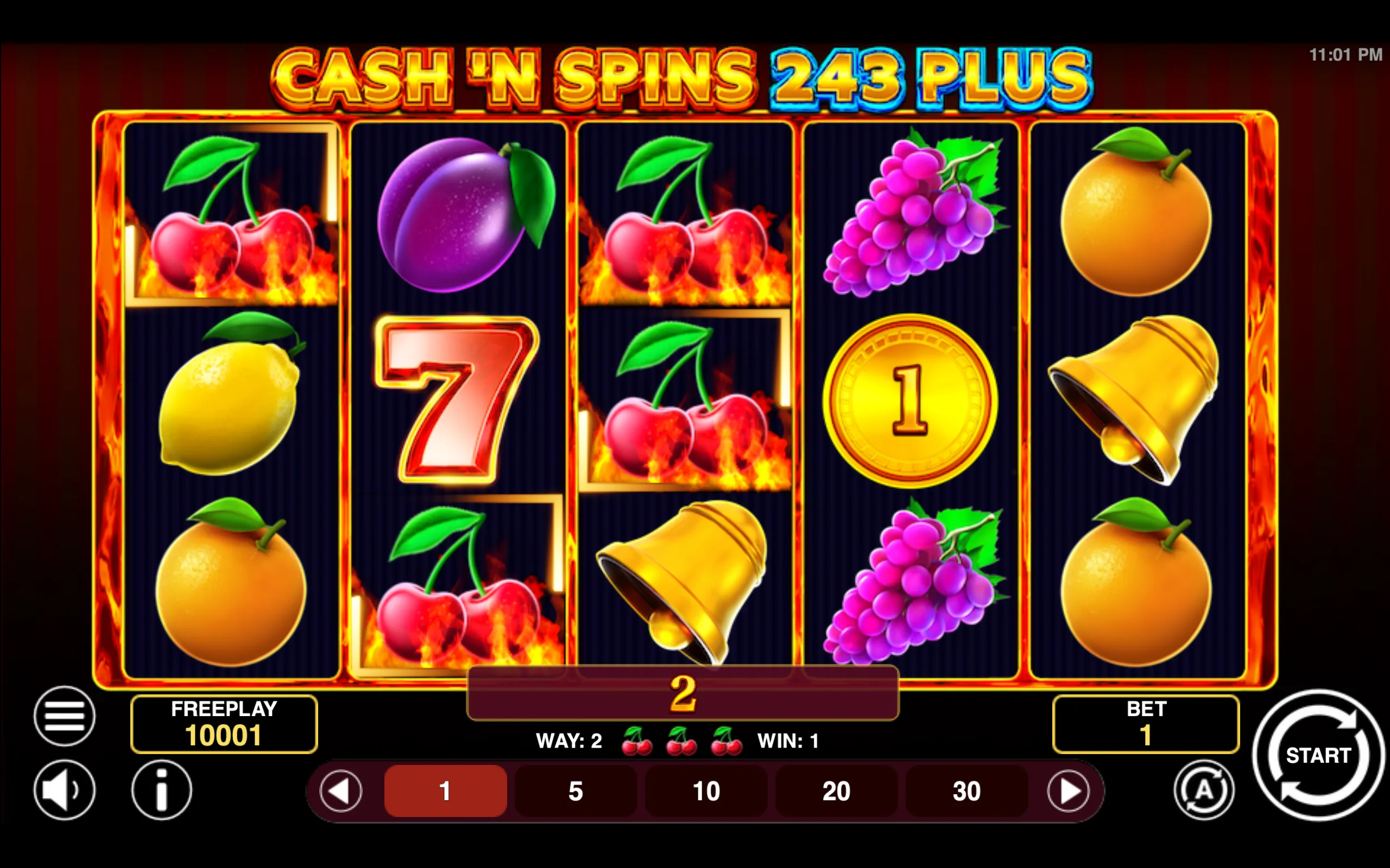 Cash'n Spins 243 Plus slot gameplay screenshot 1