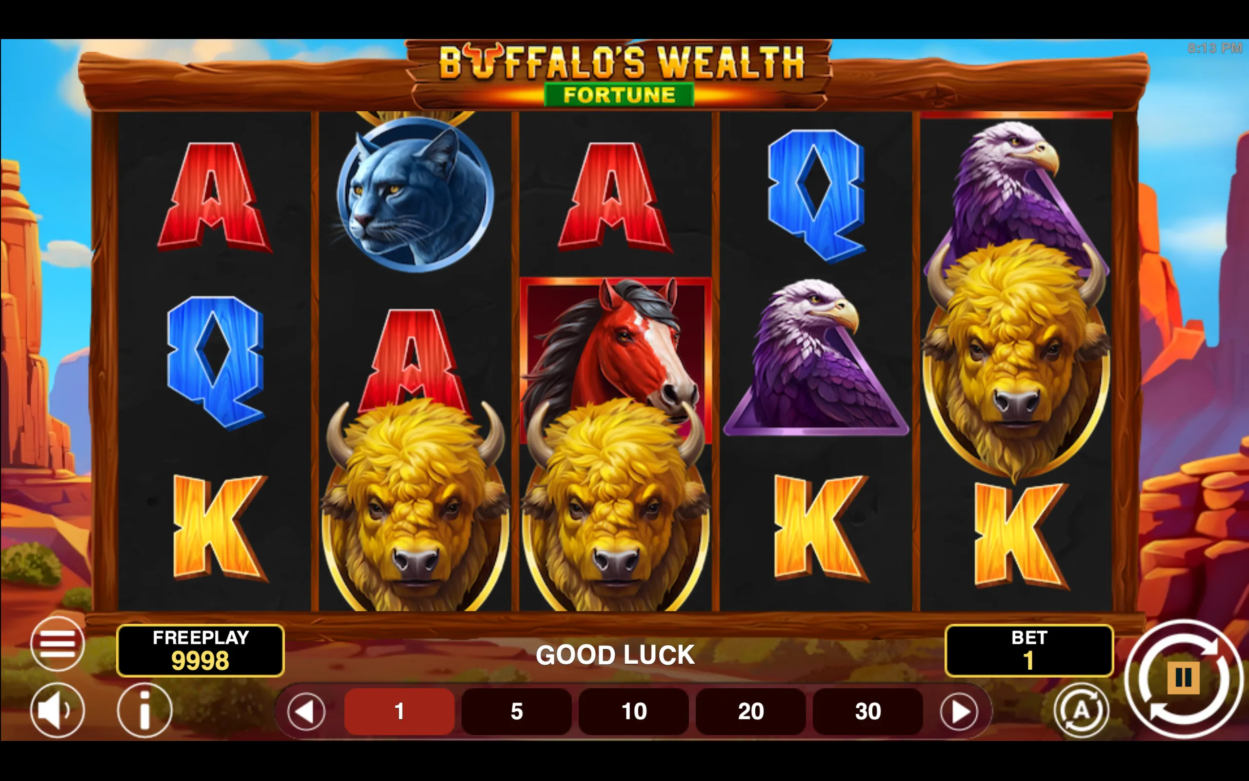 Buffalo's Wealth Fortune slot gameplay screenshot 1
