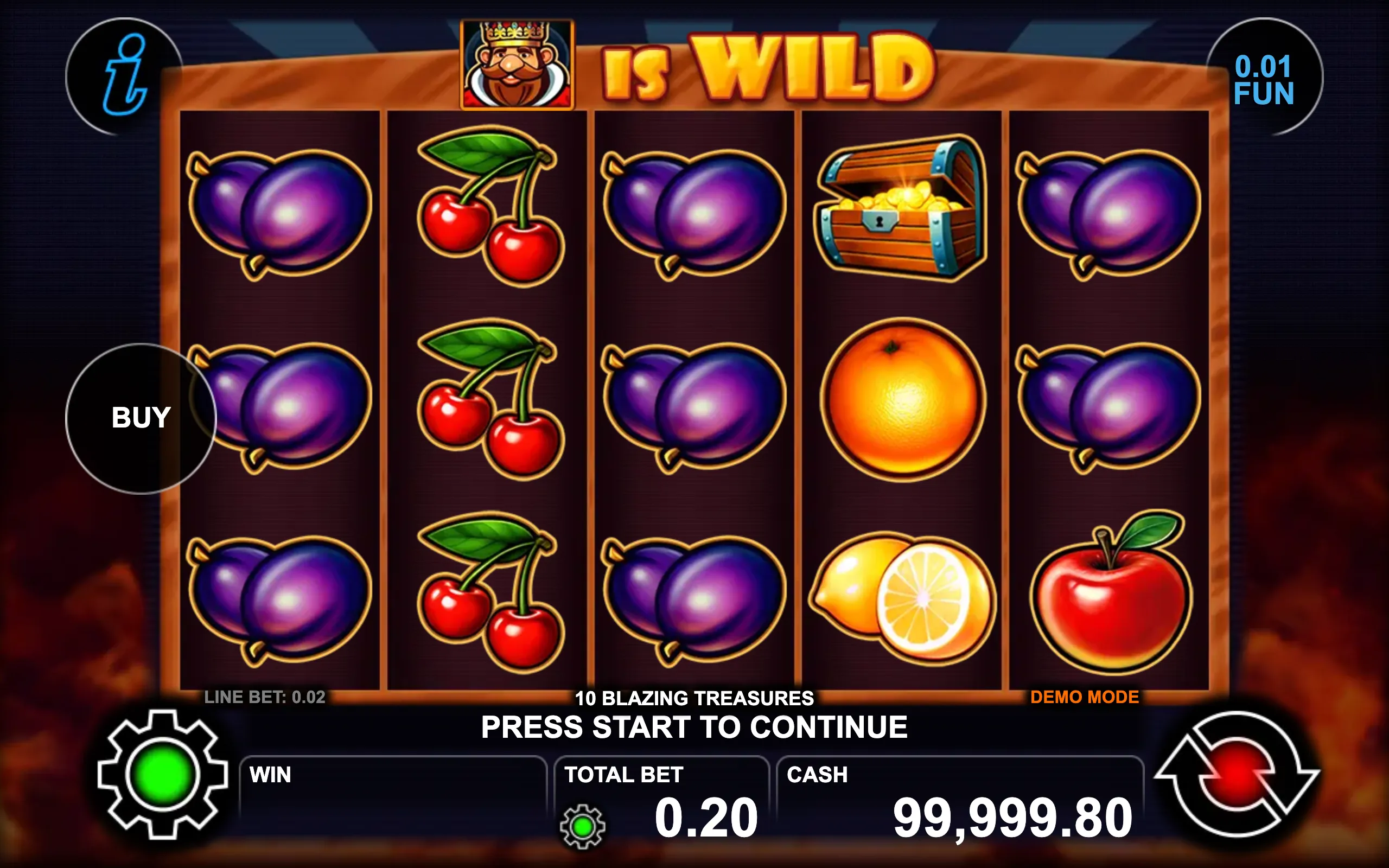 10 Blazing Treasures slot gameplay screenshot 1