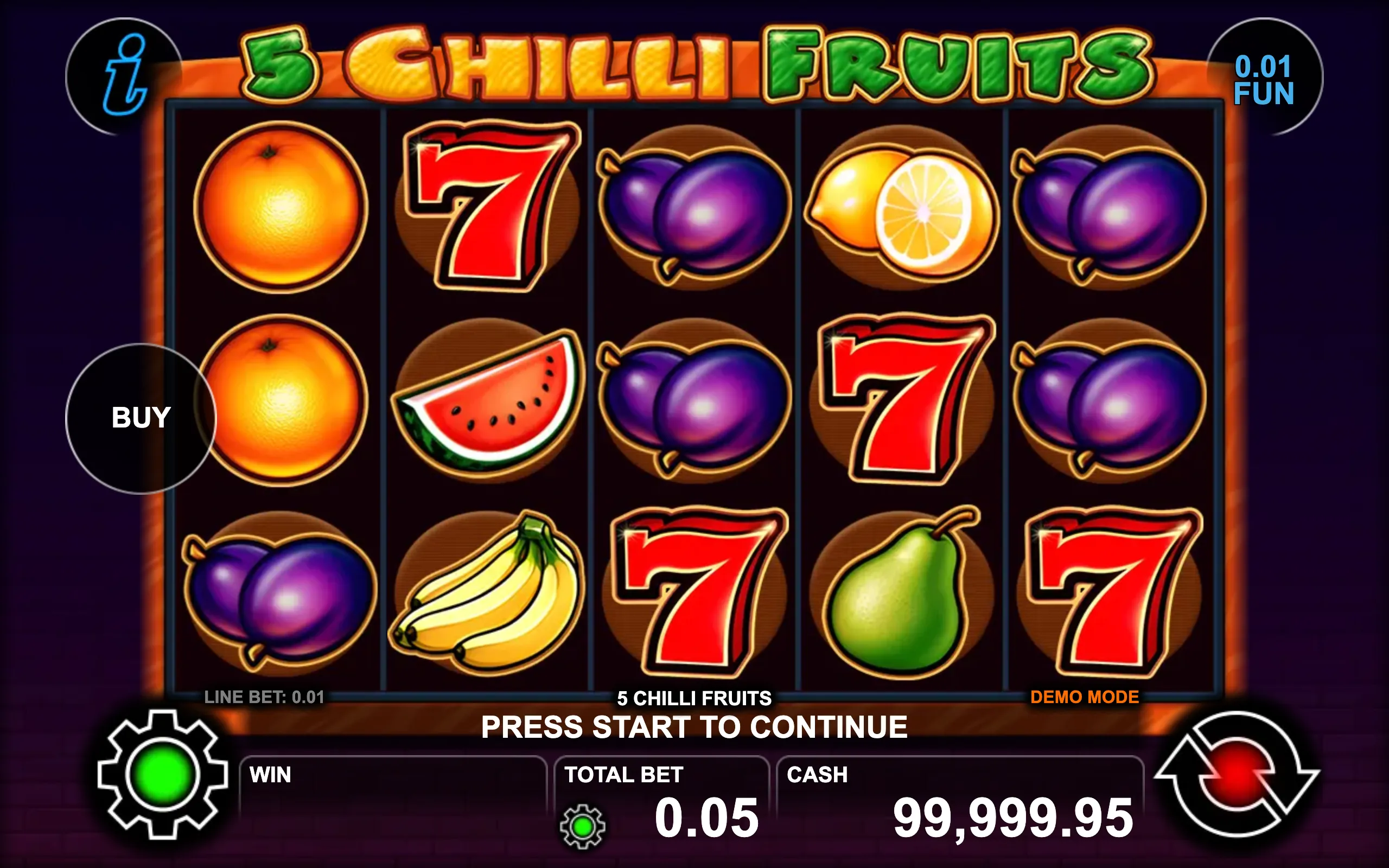 5 Chilli Fruits slot gameplay screenshot 1