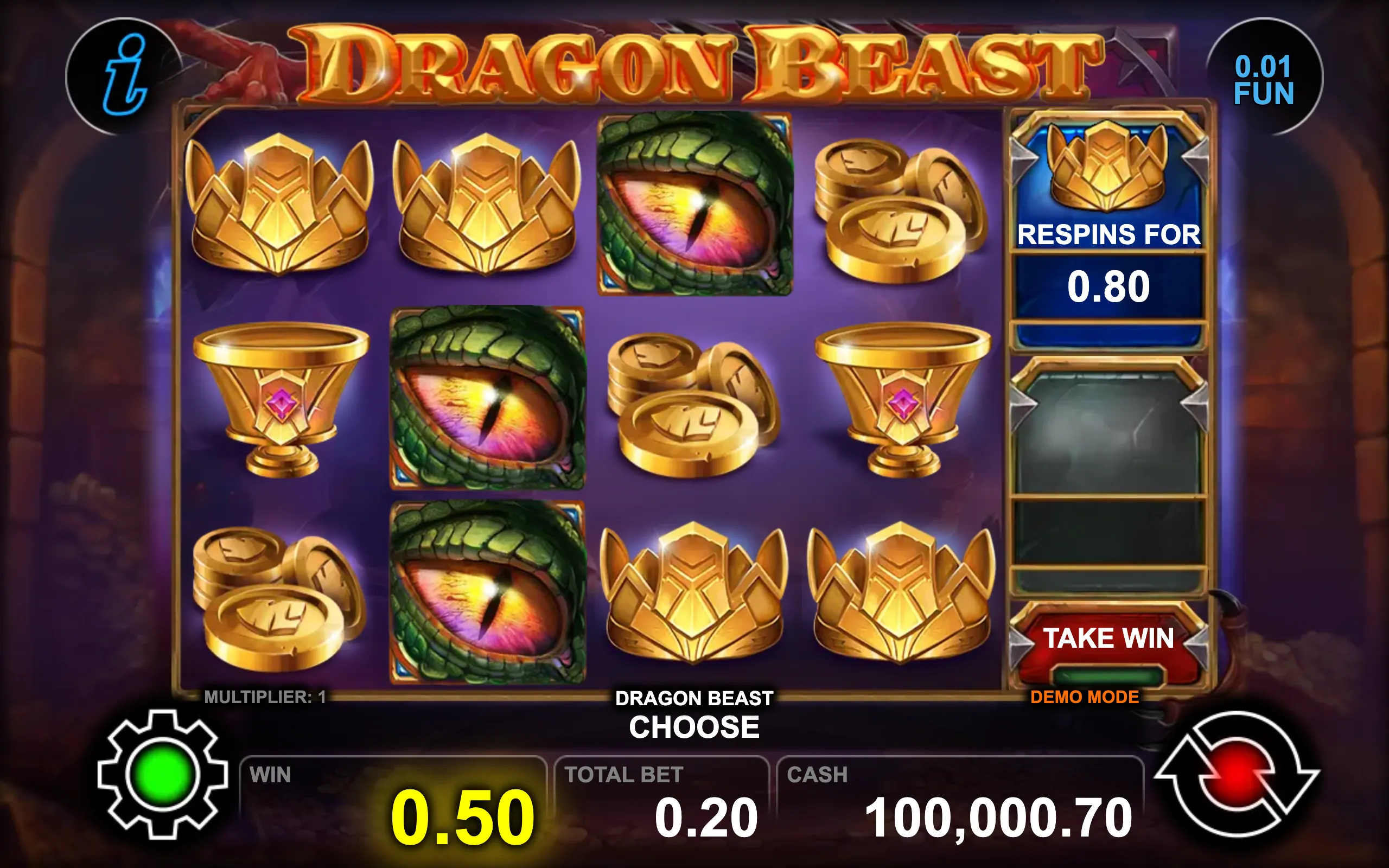 Dragon Beast slot gameplay screenshot 1