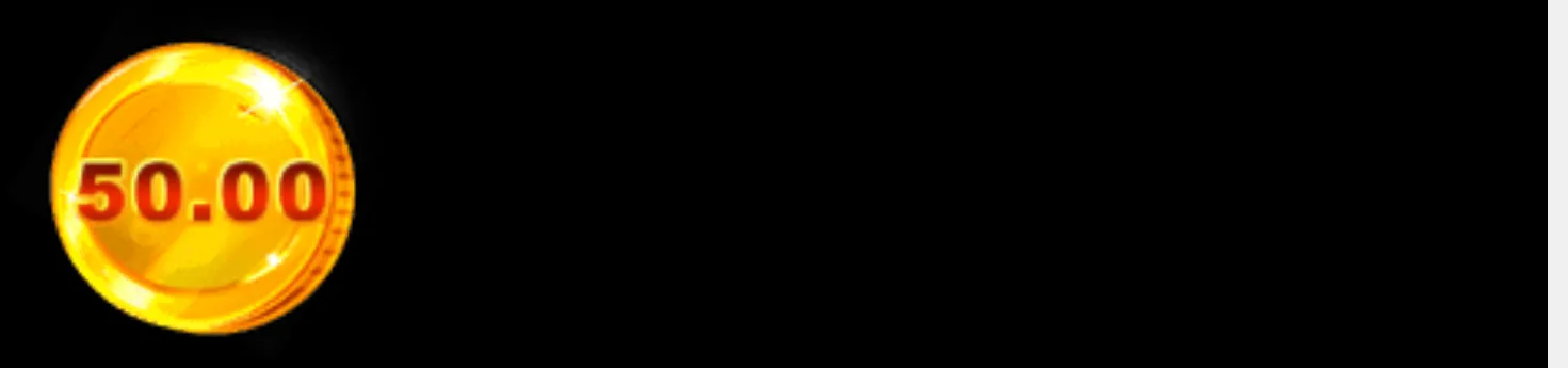 A glossy gold coin marked “50.00” appears against a black background, suggesting a cash-value symbol in Gold Hit: O'Reilly's Charms.