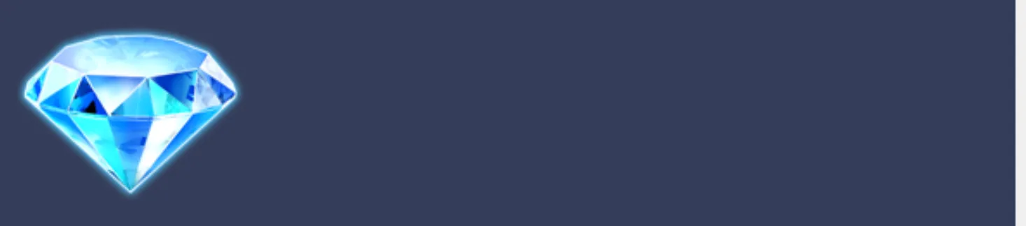 A glowing faceted blue diamond symbol against a dark navy background.