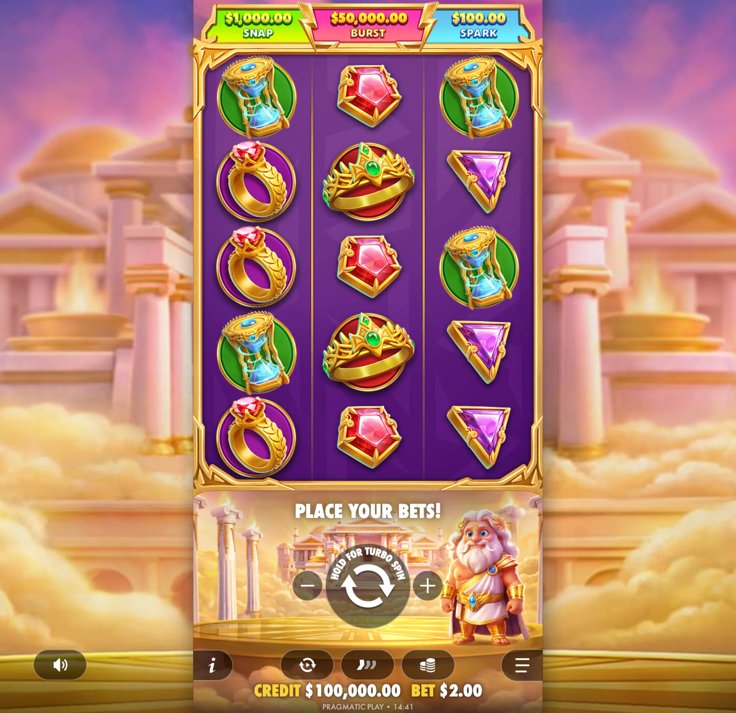 Gates of Olympus POP paytable page 2 with symbol payouts