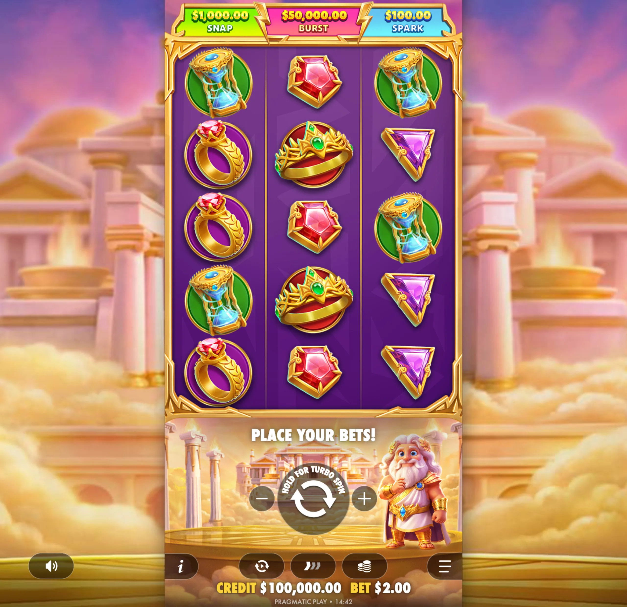 Gates of Olympus POP paytable page 3 with symbol payouts