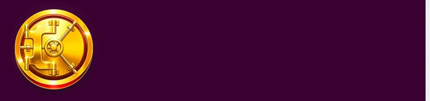 A polished gold vault emblem with a central locking mechanism appears against a deep purple background for the Piggies and Diamonds slot.