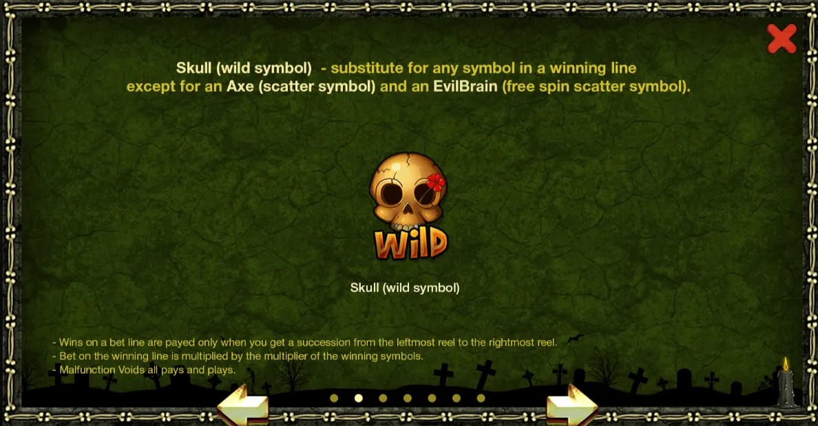 Zombie Slot paytable page 2