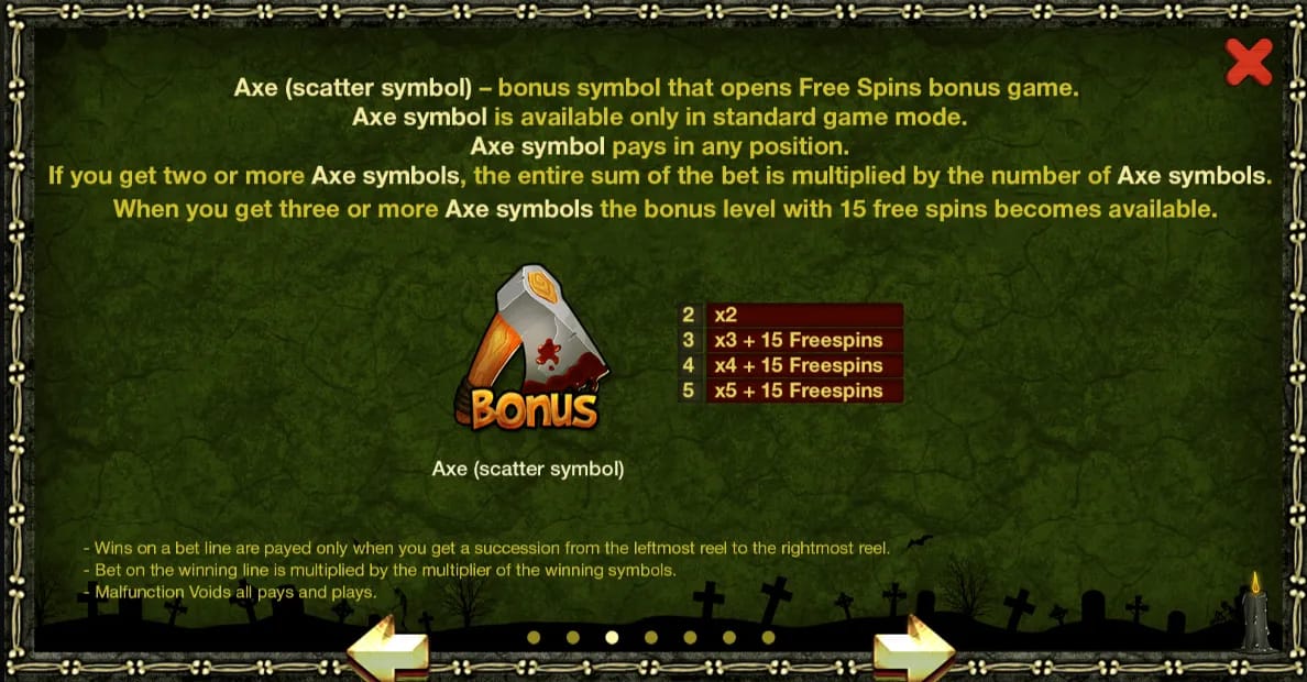 Zombie Slot paytable page 3