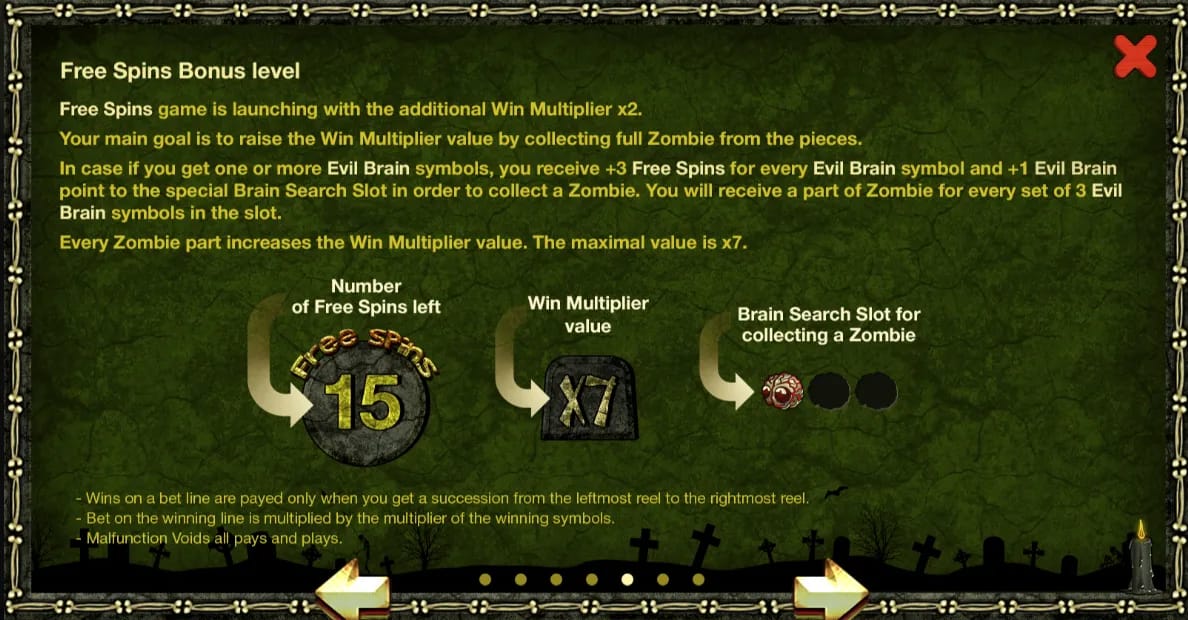 Zombie Slot paytable page 5