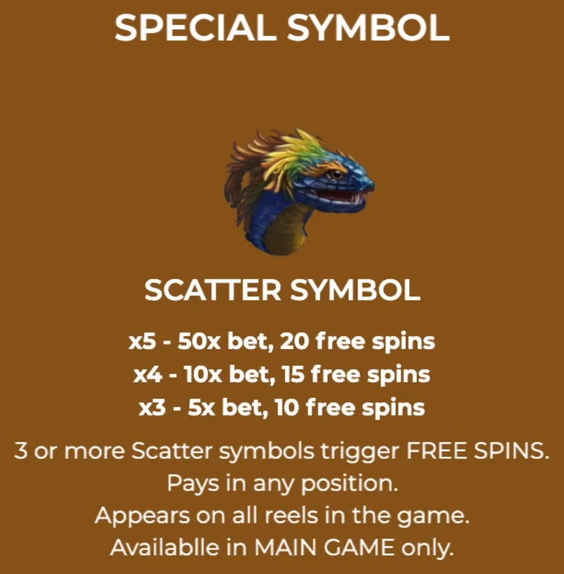 A colorful dragon head scatter symbol from the Pyramids Deluxe slot game, highlighting free spins and multipliers.