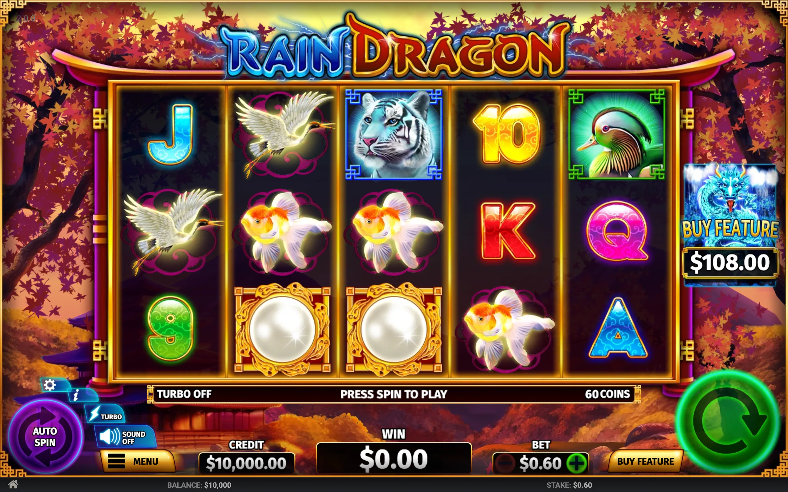 Rain Dragon paytable page 5 with symbol payouts
