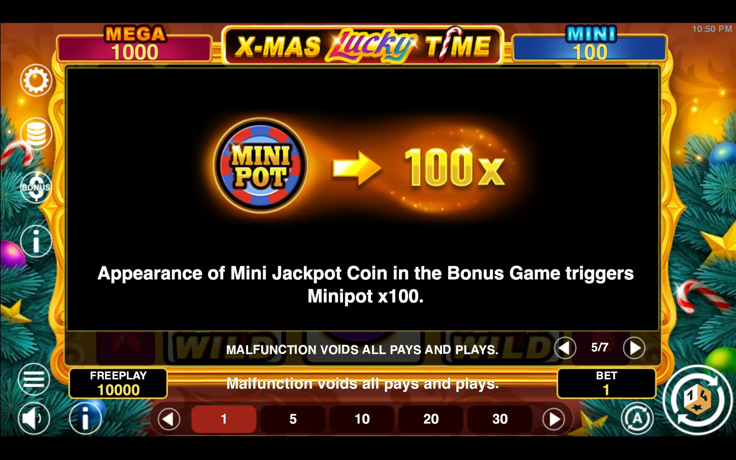 Xmas Lucky Time Hold & Win paytable page 4 with symbol payouts