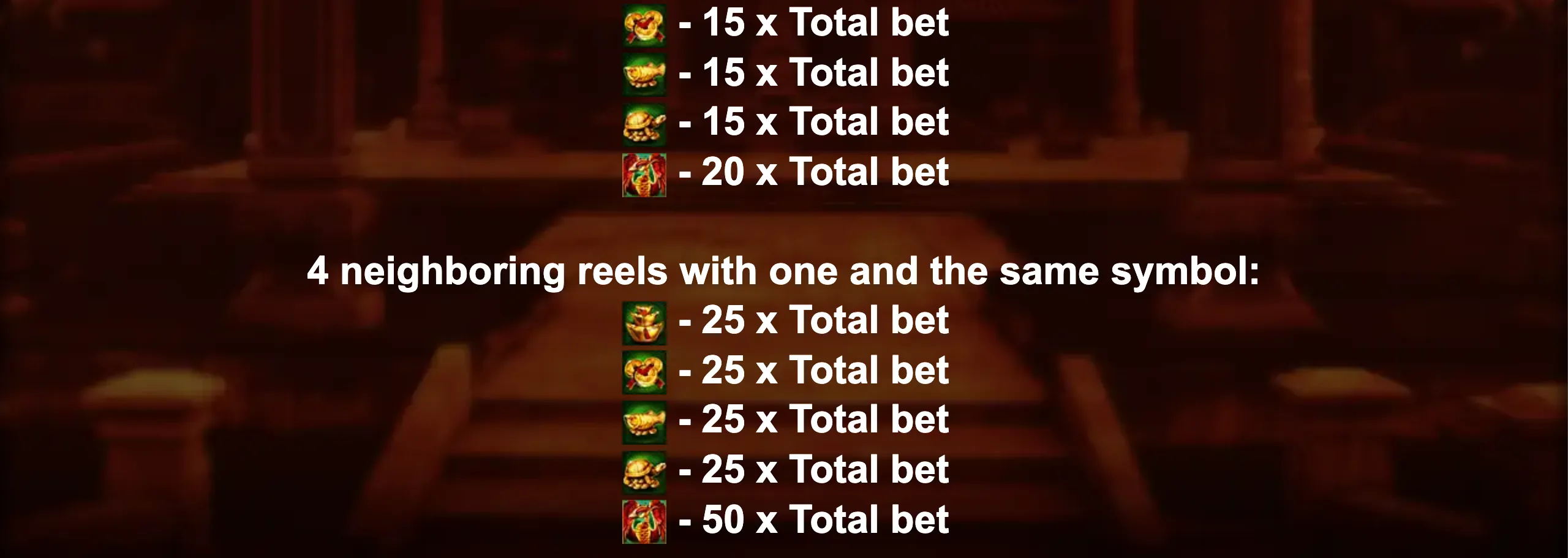 Slot game preview featuring red bird and golden dragon symbols with an ancient temple background