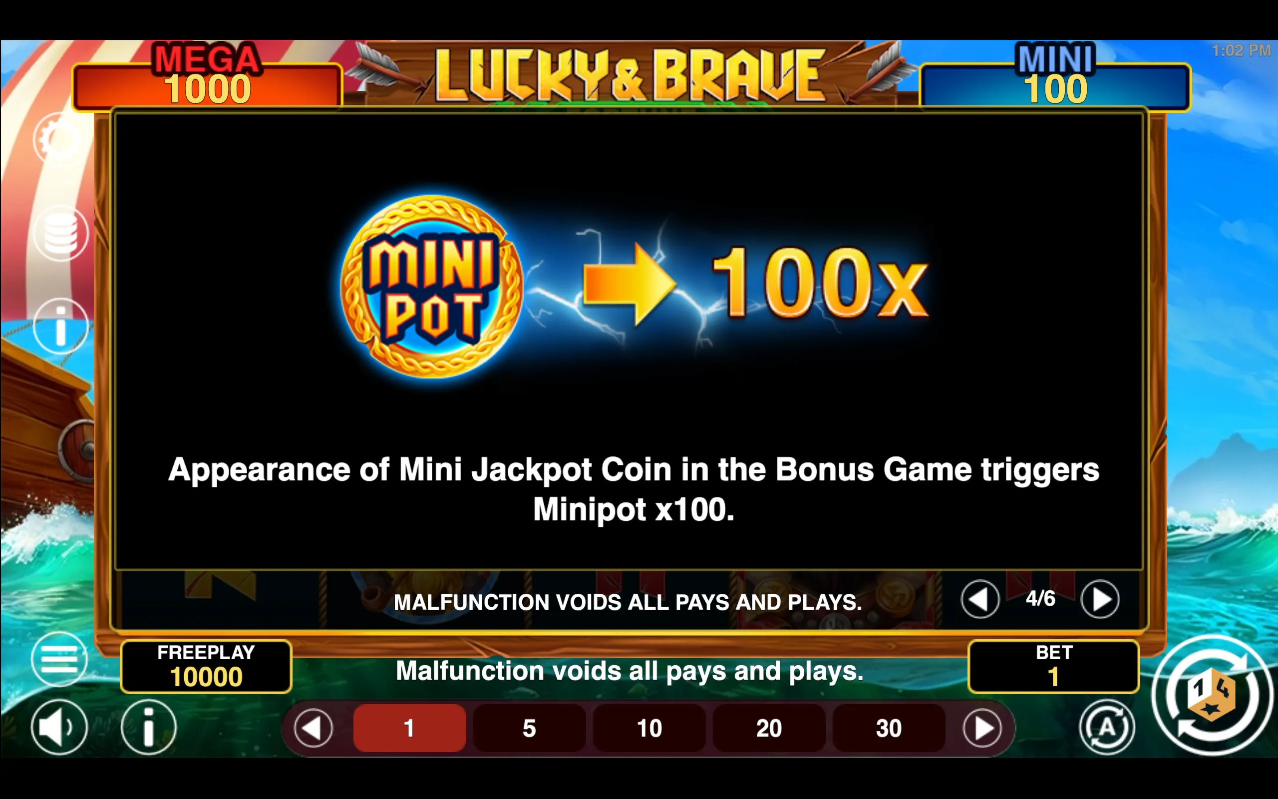 Lucky & Brave Fortune paytable page 4 with symbol payouts