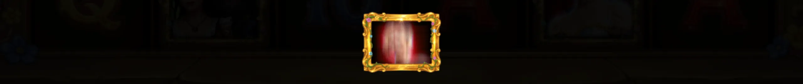 A golden ornate frame with a blurred, glowing central symbol set against a dark, mystical backdrop.