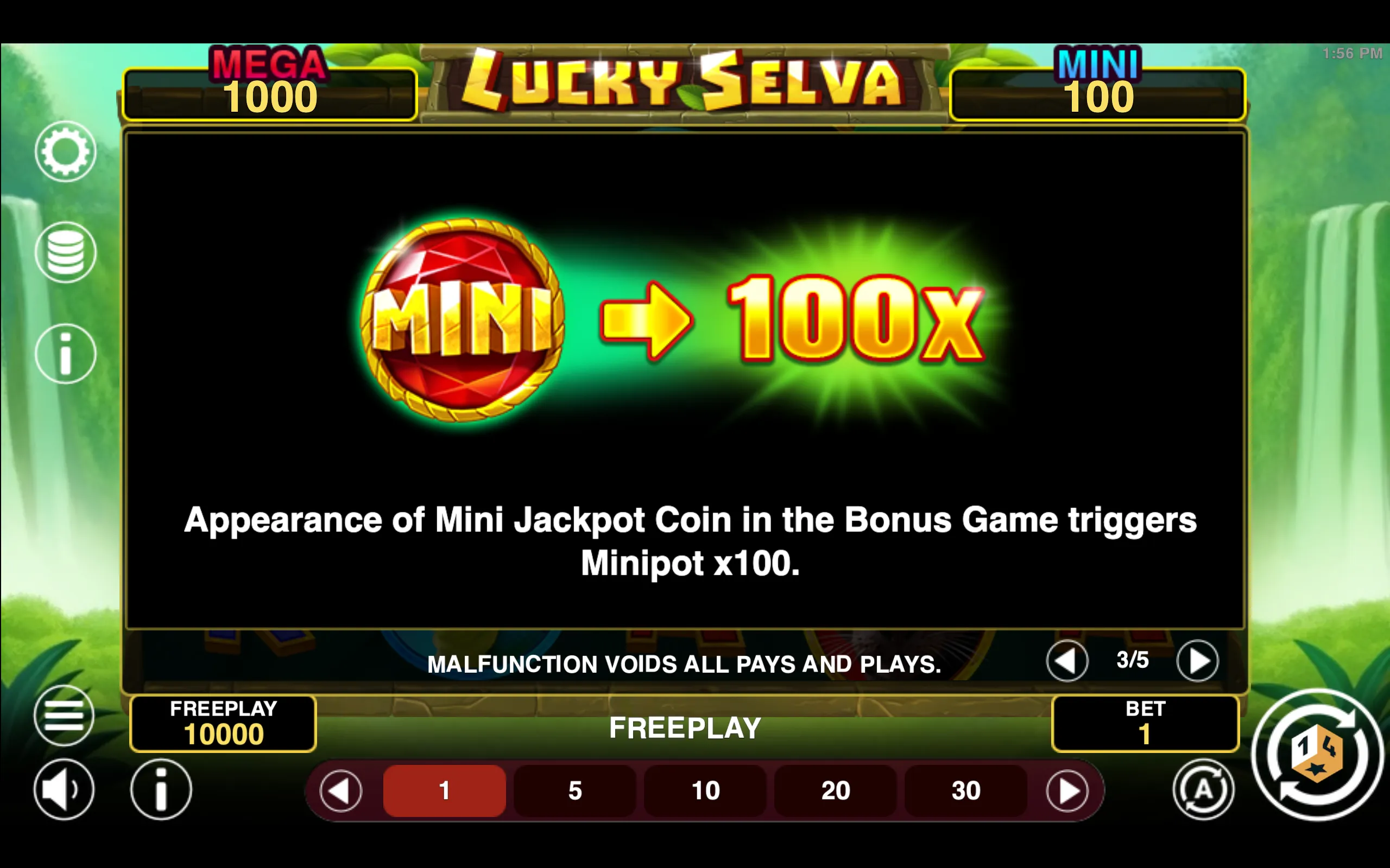 Lucky Selva Hold & Win paytable page 3 with symbol payouts