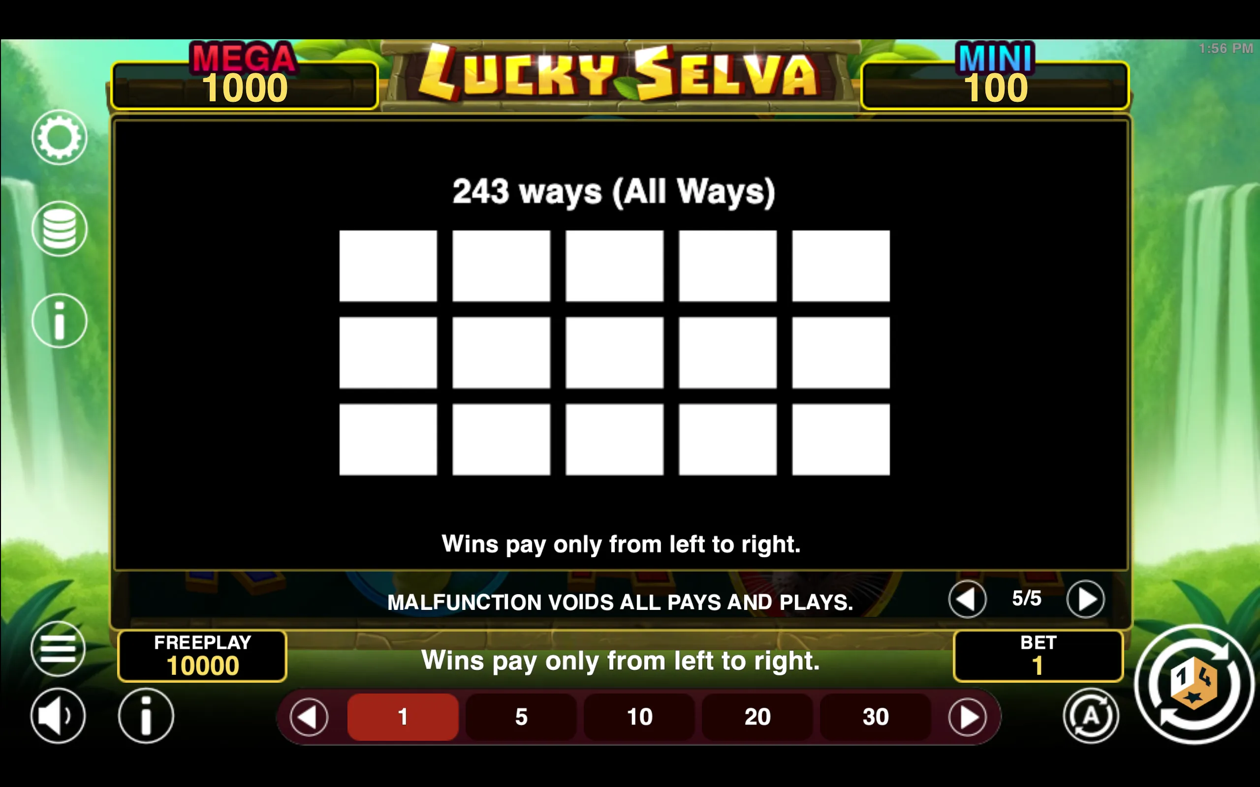 Lucky Selva Hold & Win paytable page 4 with symbol payouts