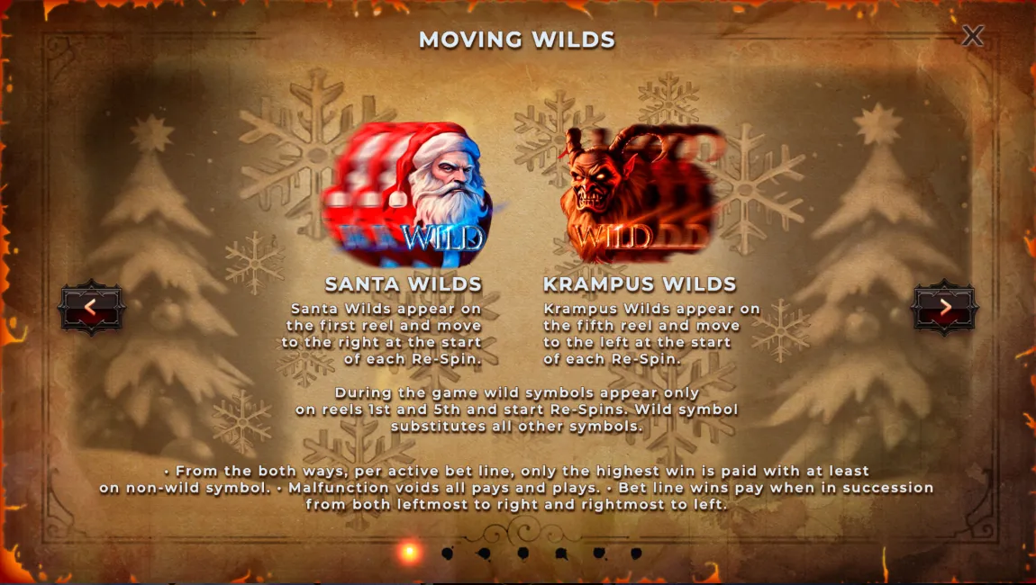 Santa and Krampus moving wilds feature