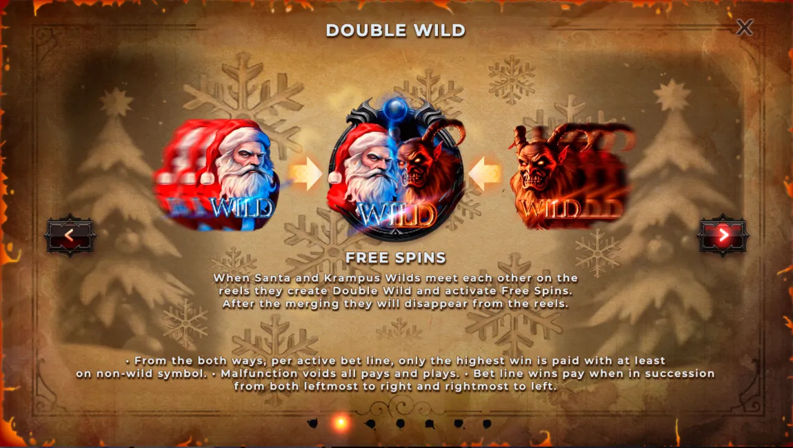 Santa vs Krampus double wild feature and free spins