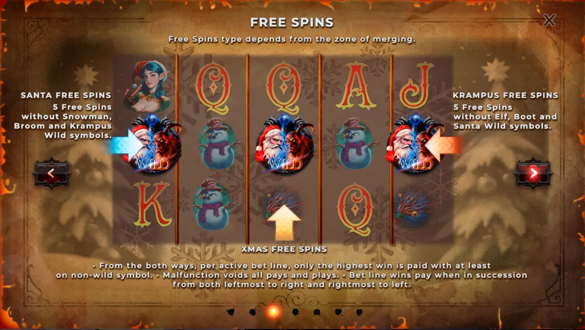 Santa vs Krampus free spins feature