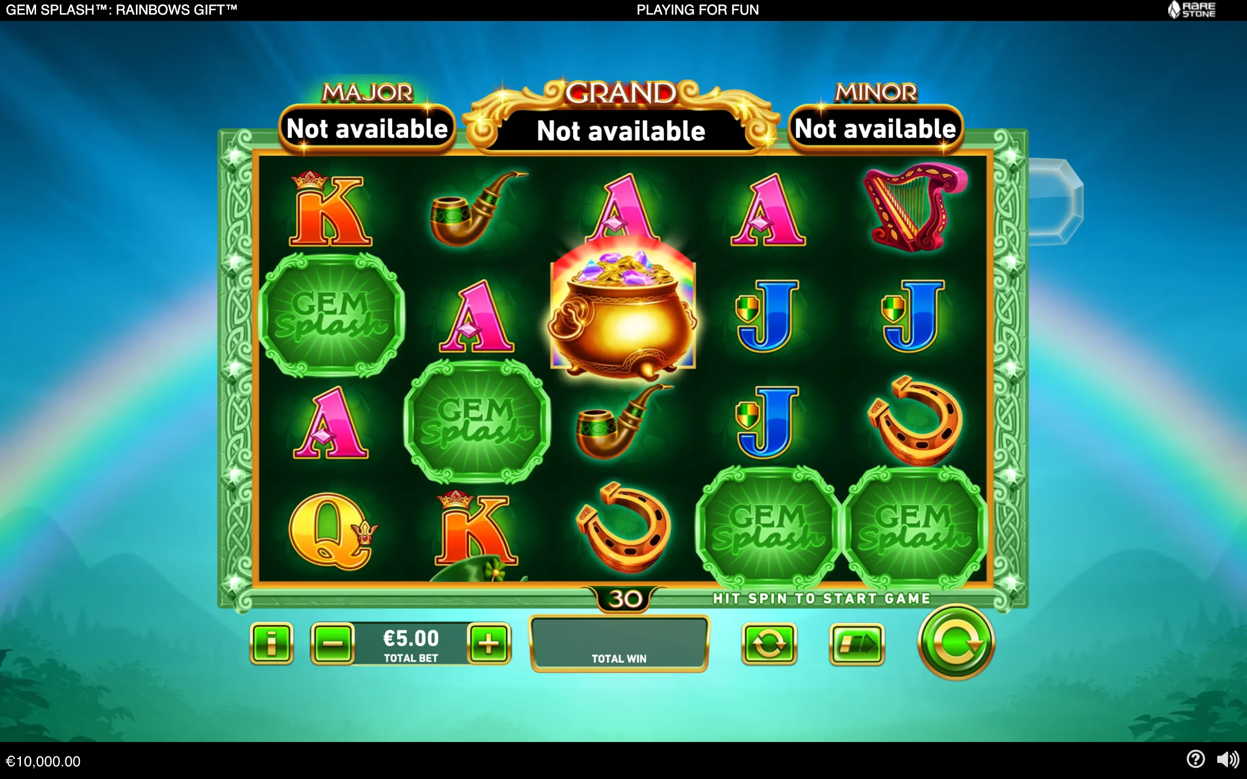 Gem Splash: Rainbows Gift slot board
