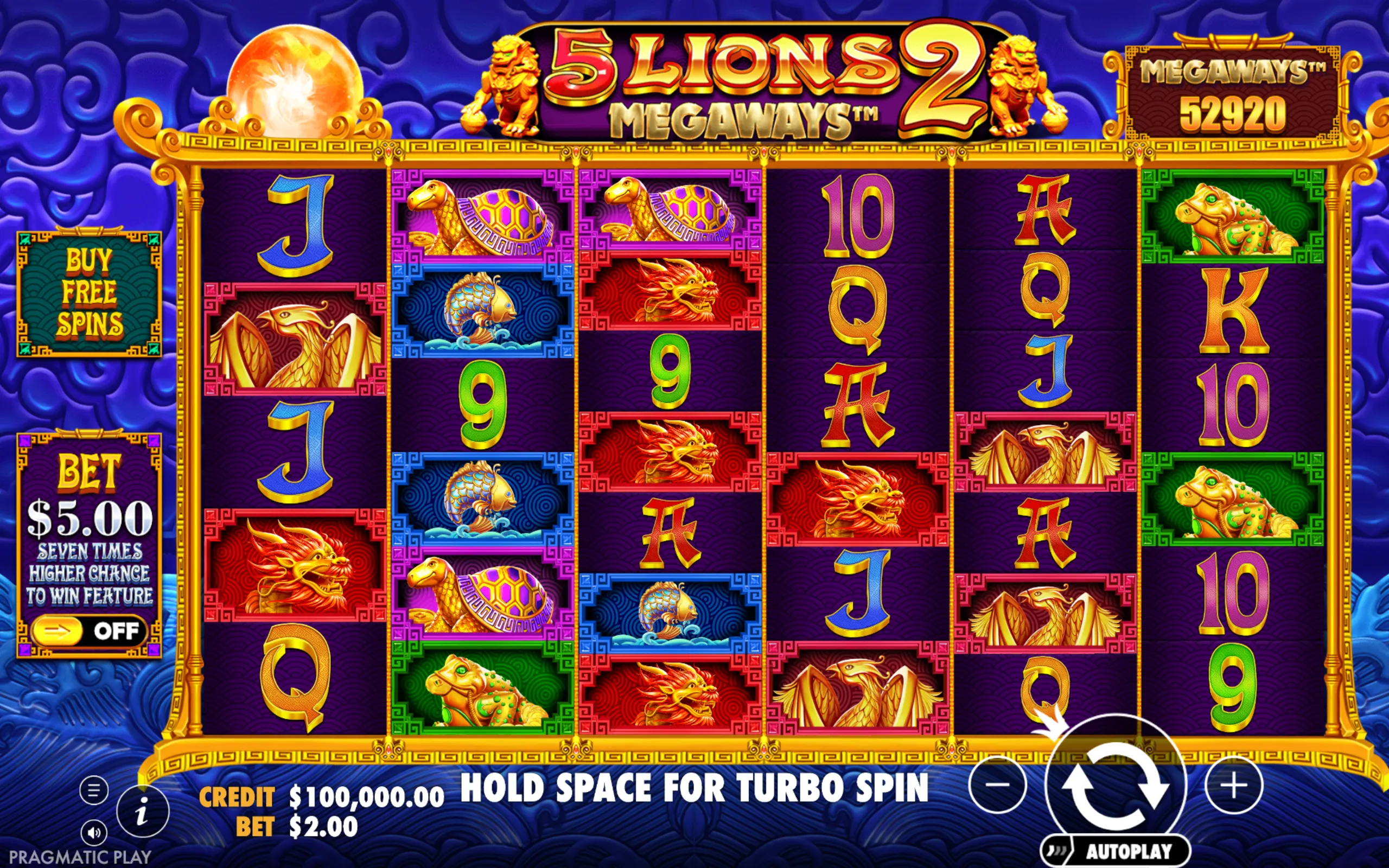 5 Lions Megaways 2 slot gameplay screenshot 1