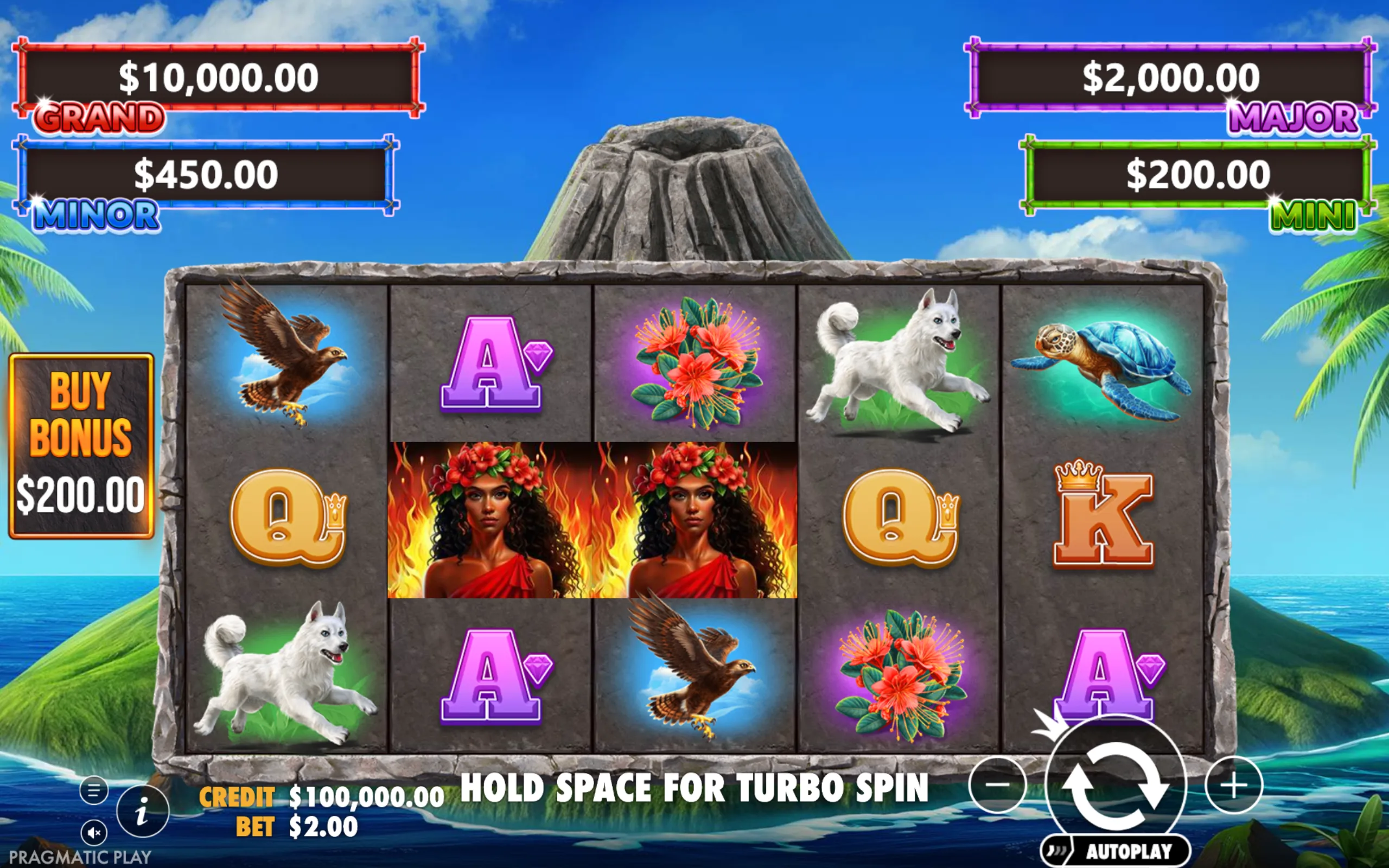 Volcano Goddess slot gameplay screenshot 1