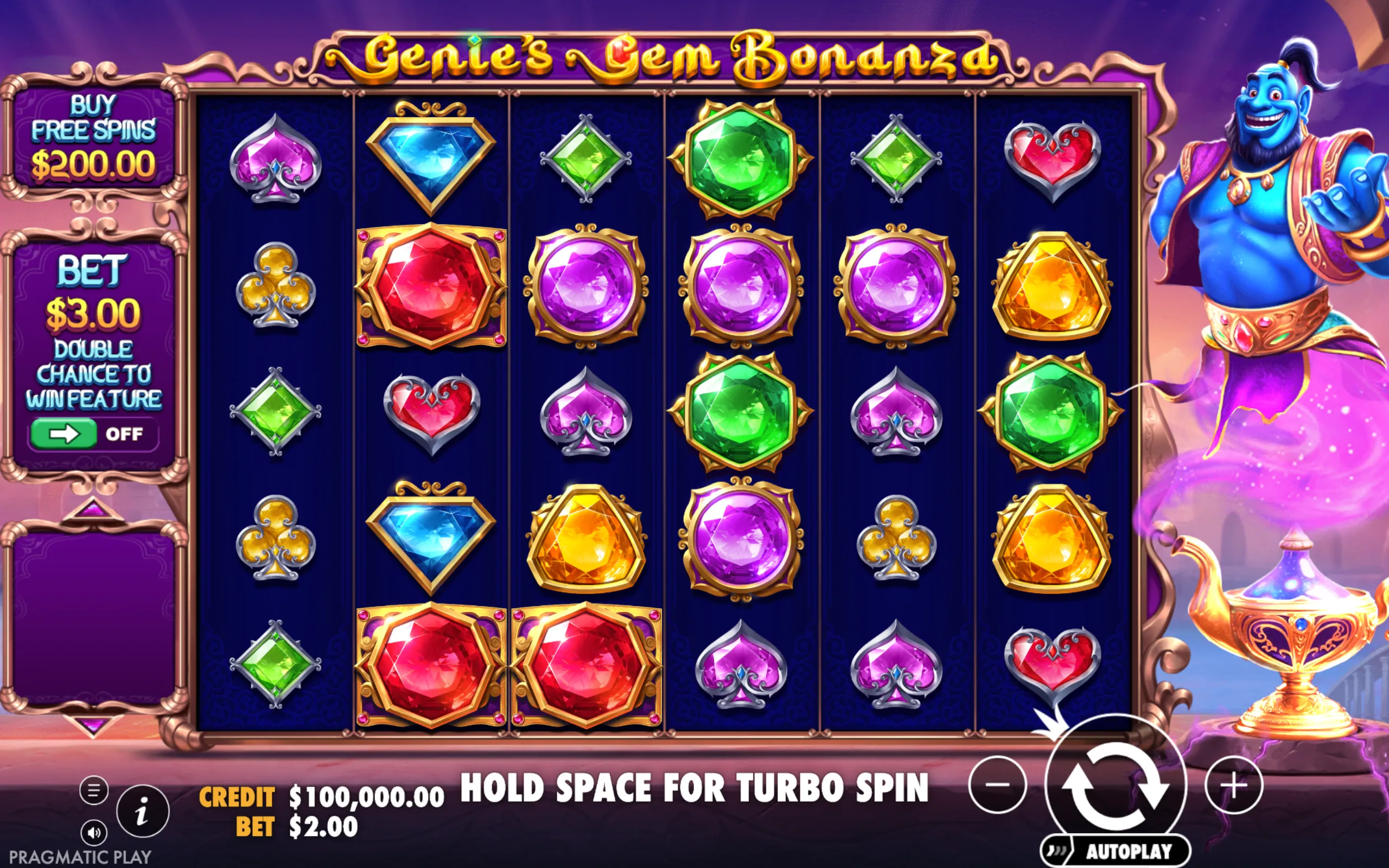 Genie's Gem Bonanza slot gameplay screenshot 1
