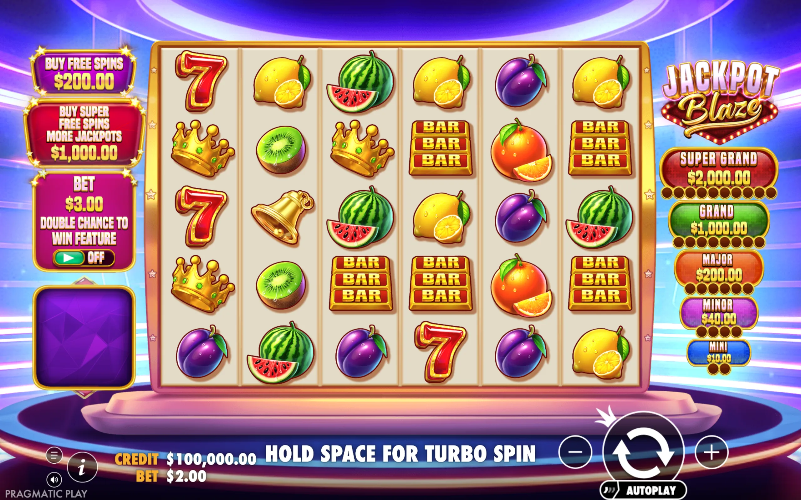 Jackpot Blaze slot gameplay screenshot 1