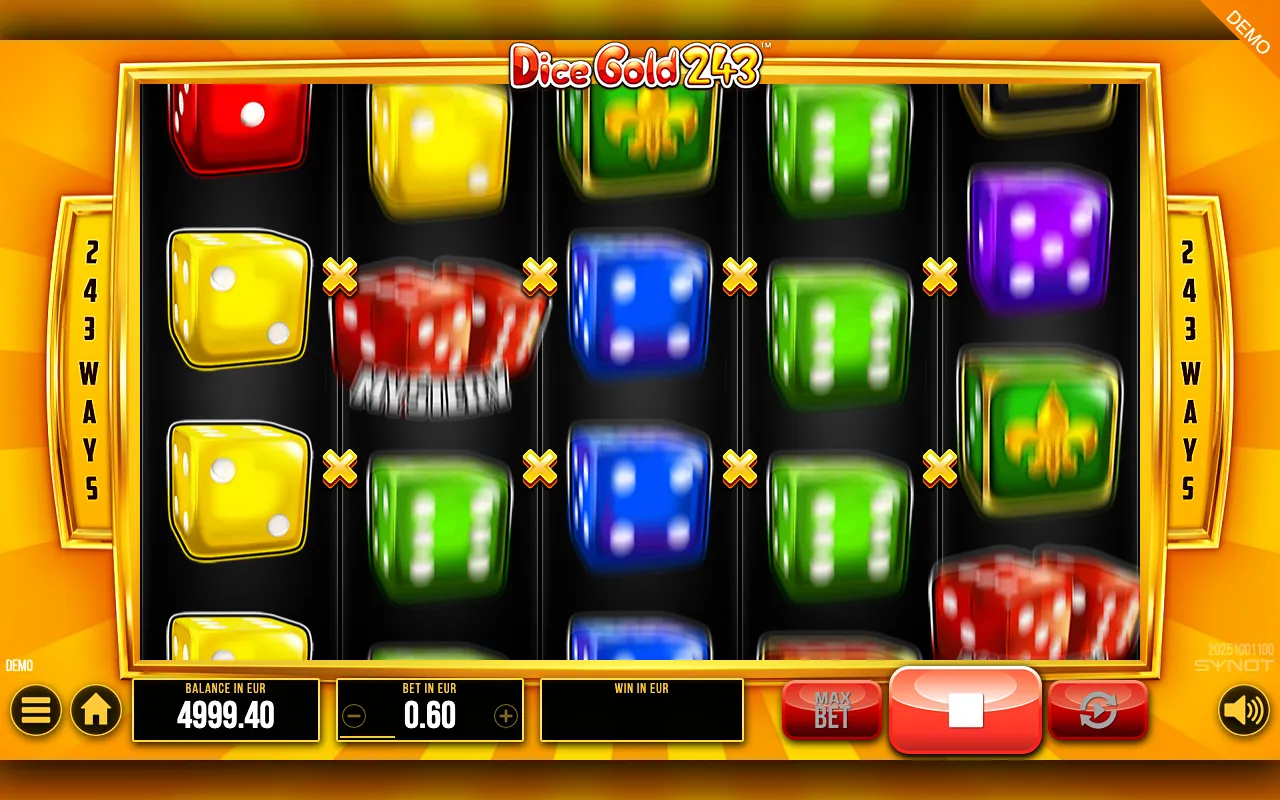 Dice Gold 243 slot gameplay screenshot 1
