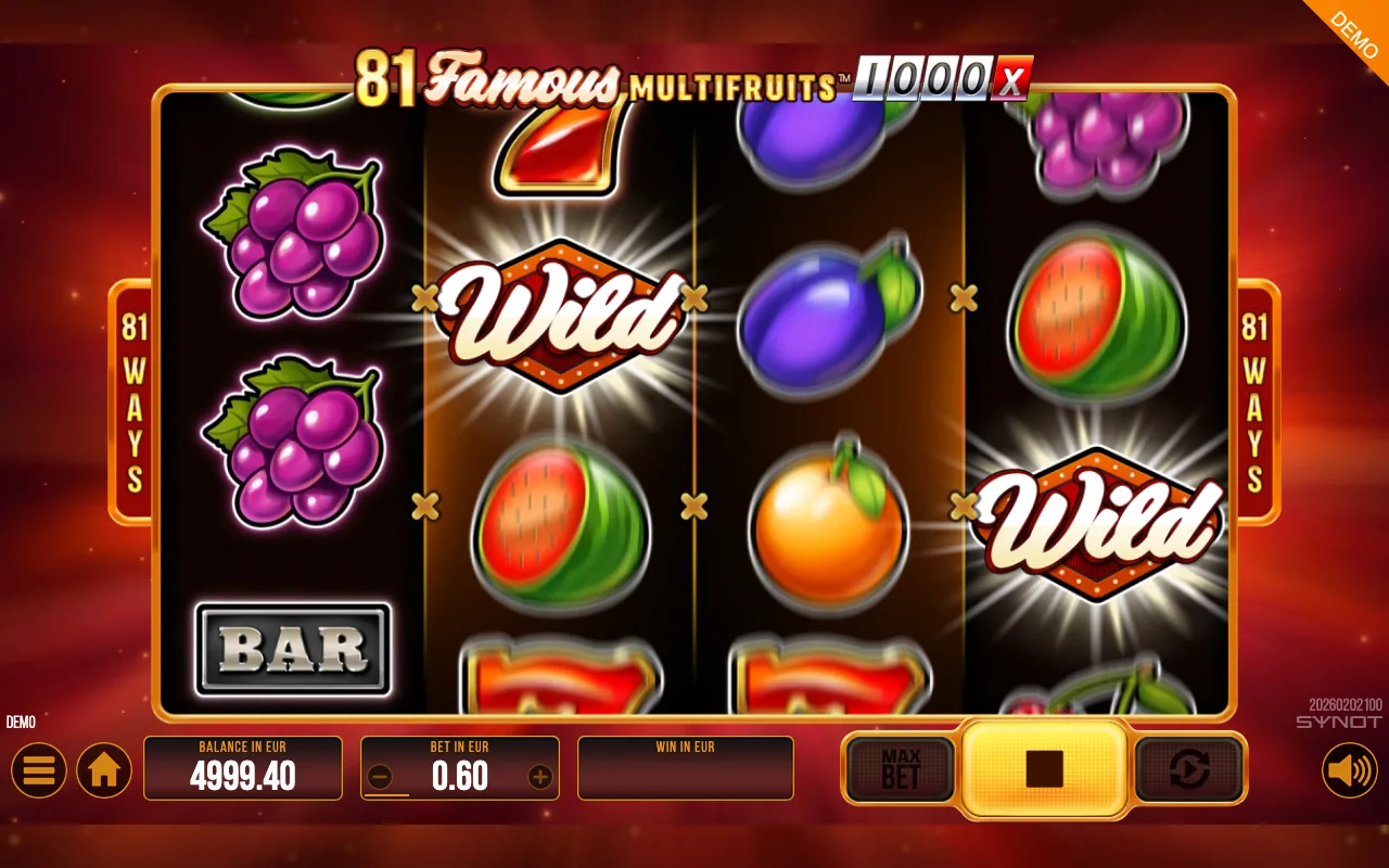 81 Famous Multifruits 1000 slot gameplay screenshot 1