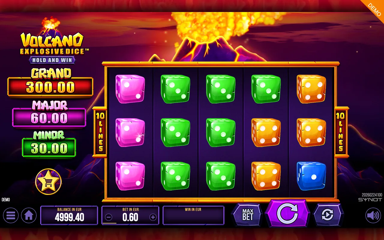 Volcano Explosive Dice slot gameplay screenshot 1