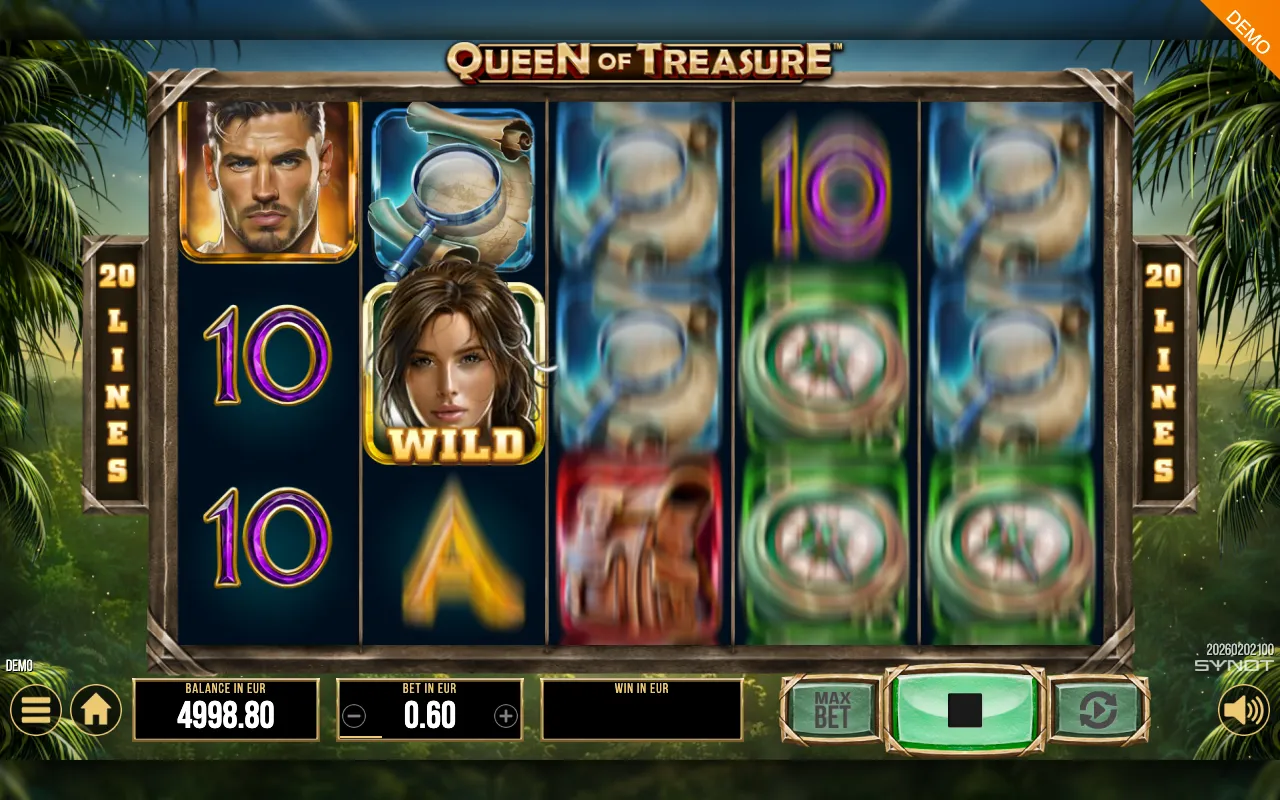 Queen of Treasure slot gameplay screenshot 1