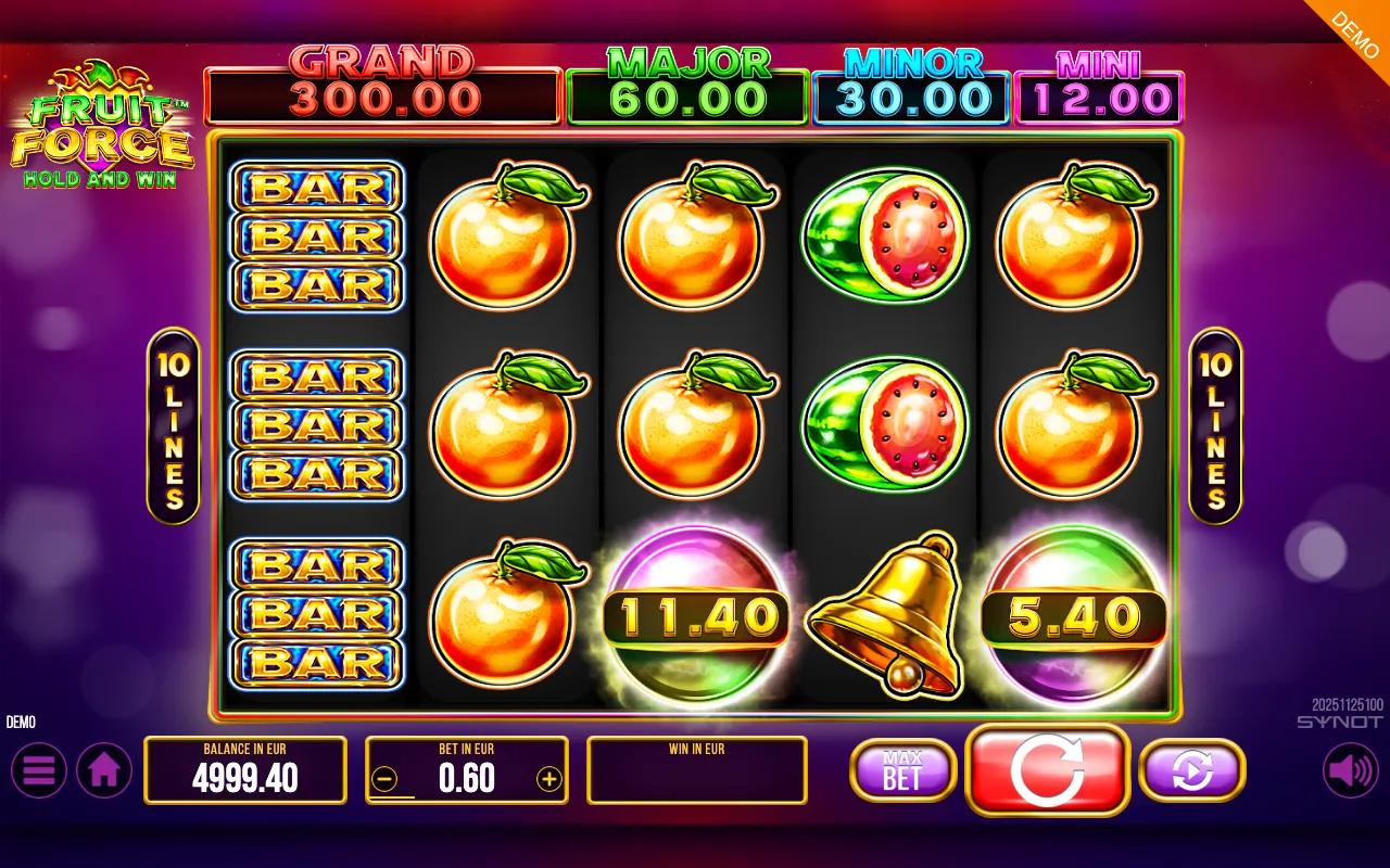 Fruit Force slot gameplay screenshot 1
