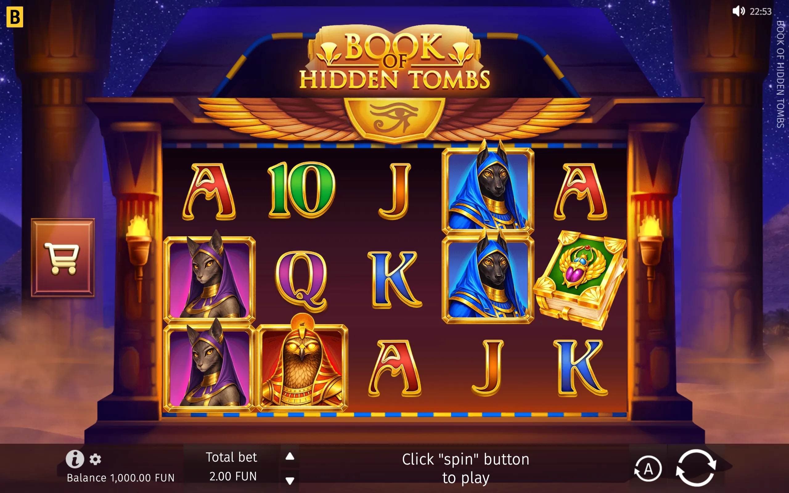 Book of Hidden Tombs slot gameplay screenshot 1
