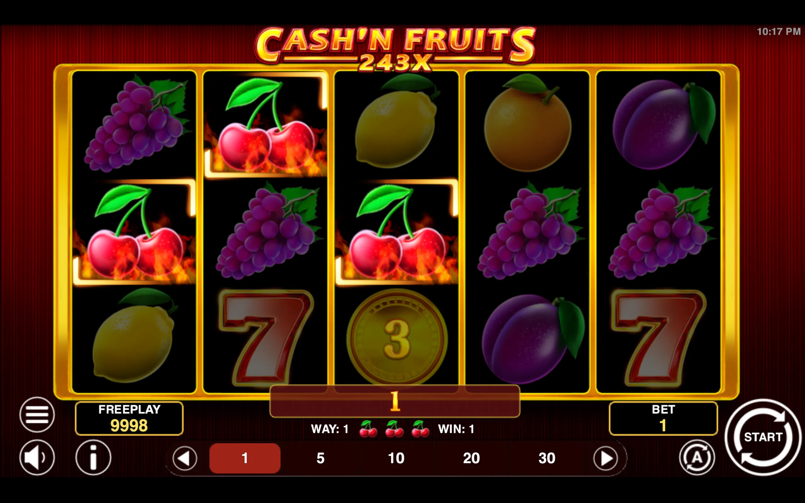 Cash'n Fruits 243 X slot gameplay screenshot 1