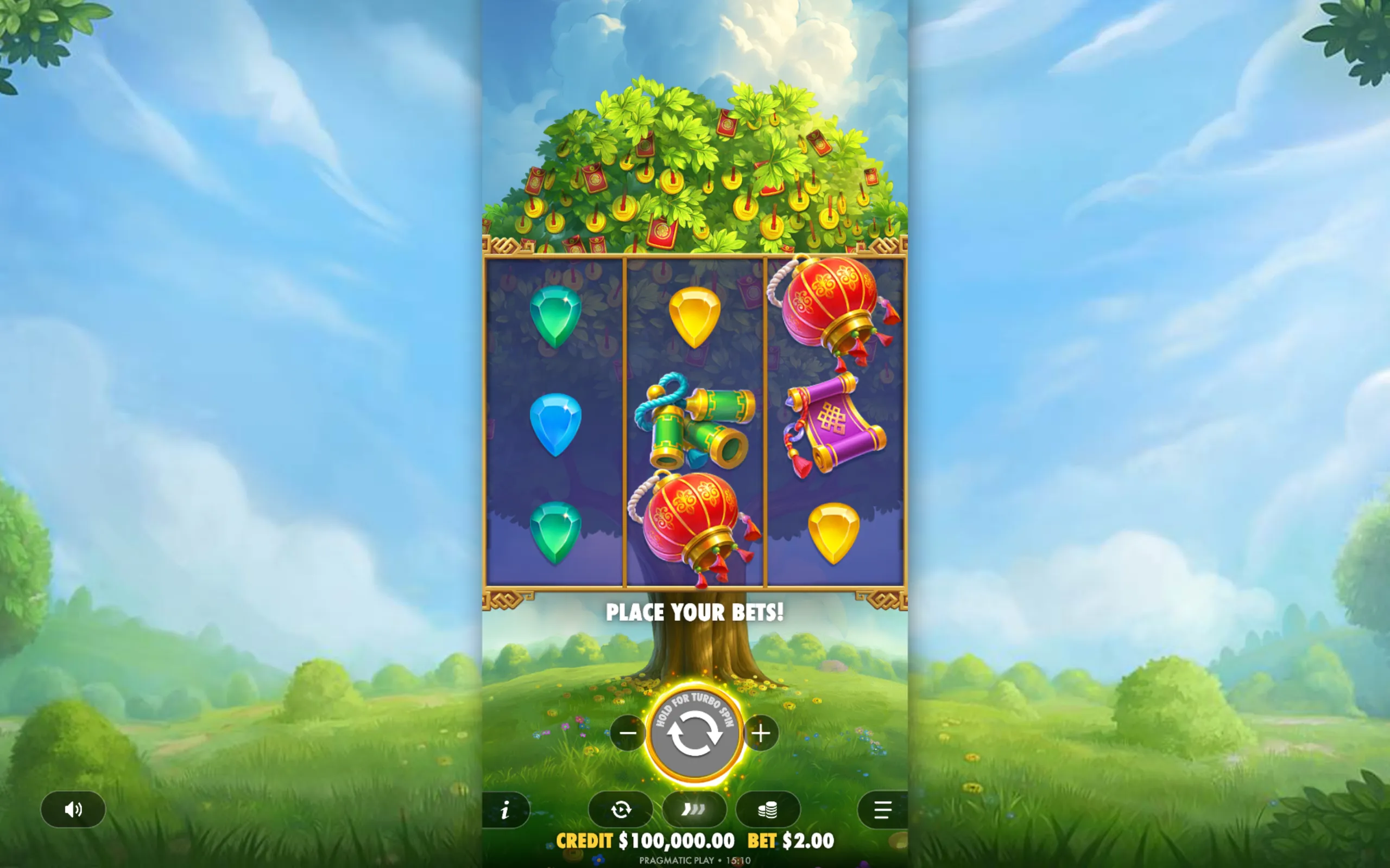 Lucky Fortune Tree slot game board