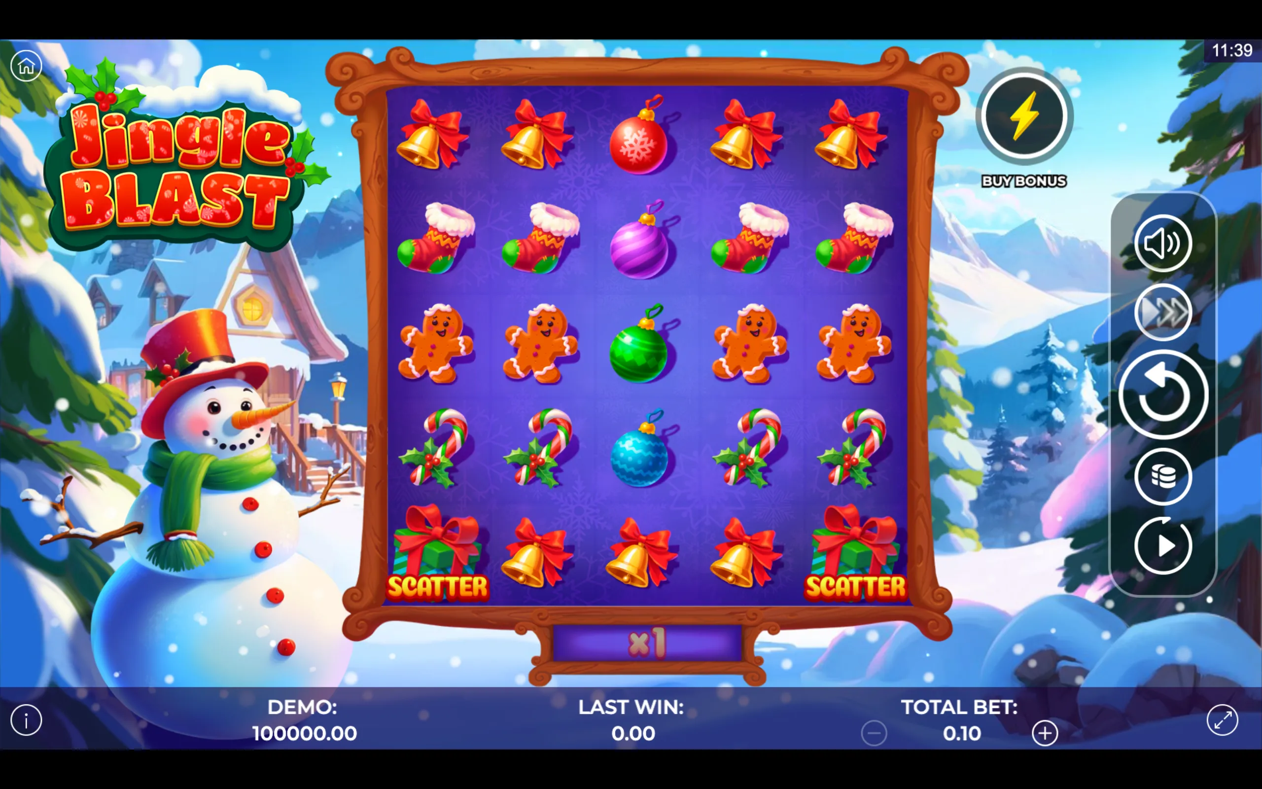Jingle Blast slot game board